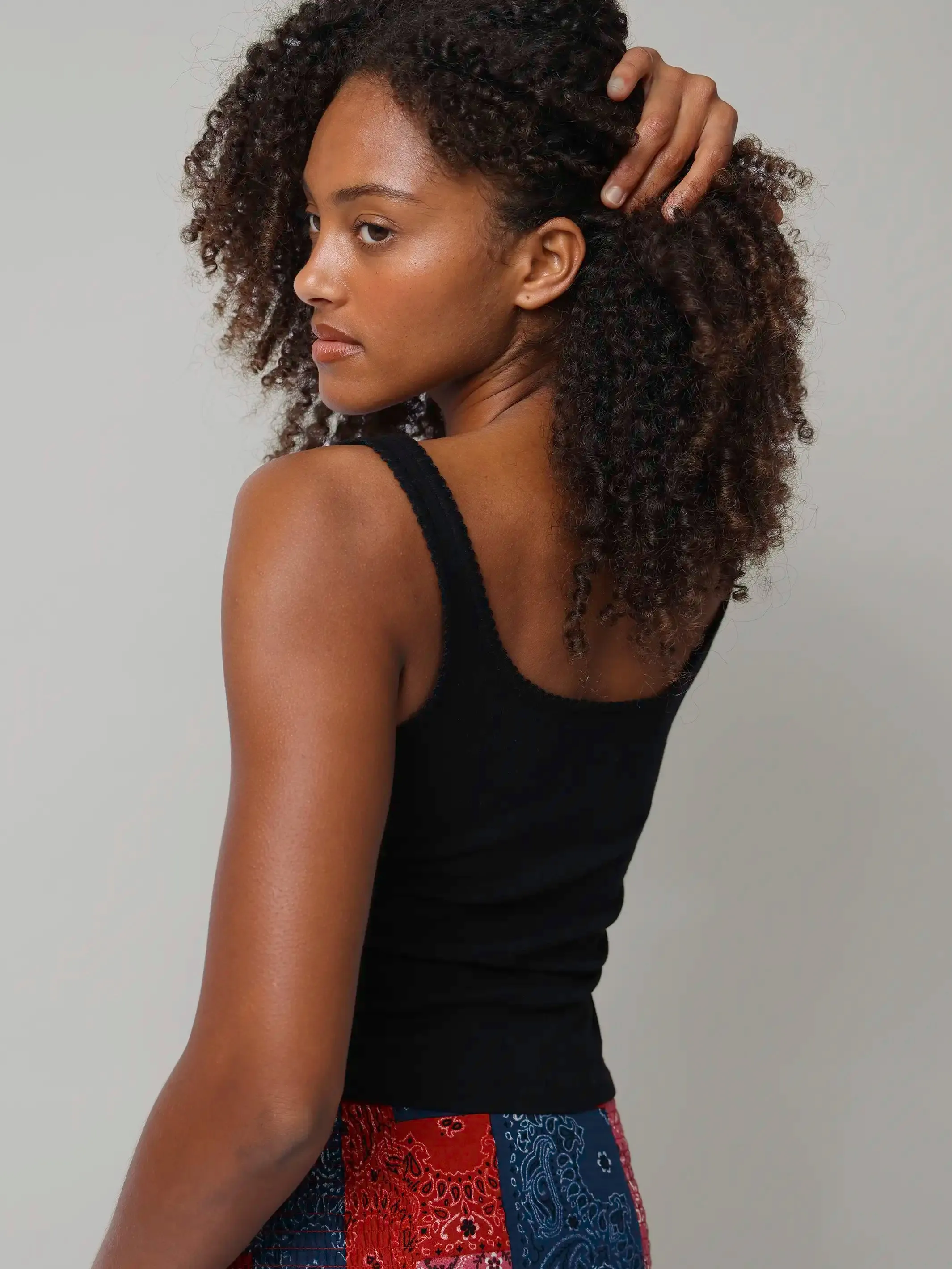 Pretty Pointelle Tank - Black sold by NATURAL LIFE product image thumbnail 2