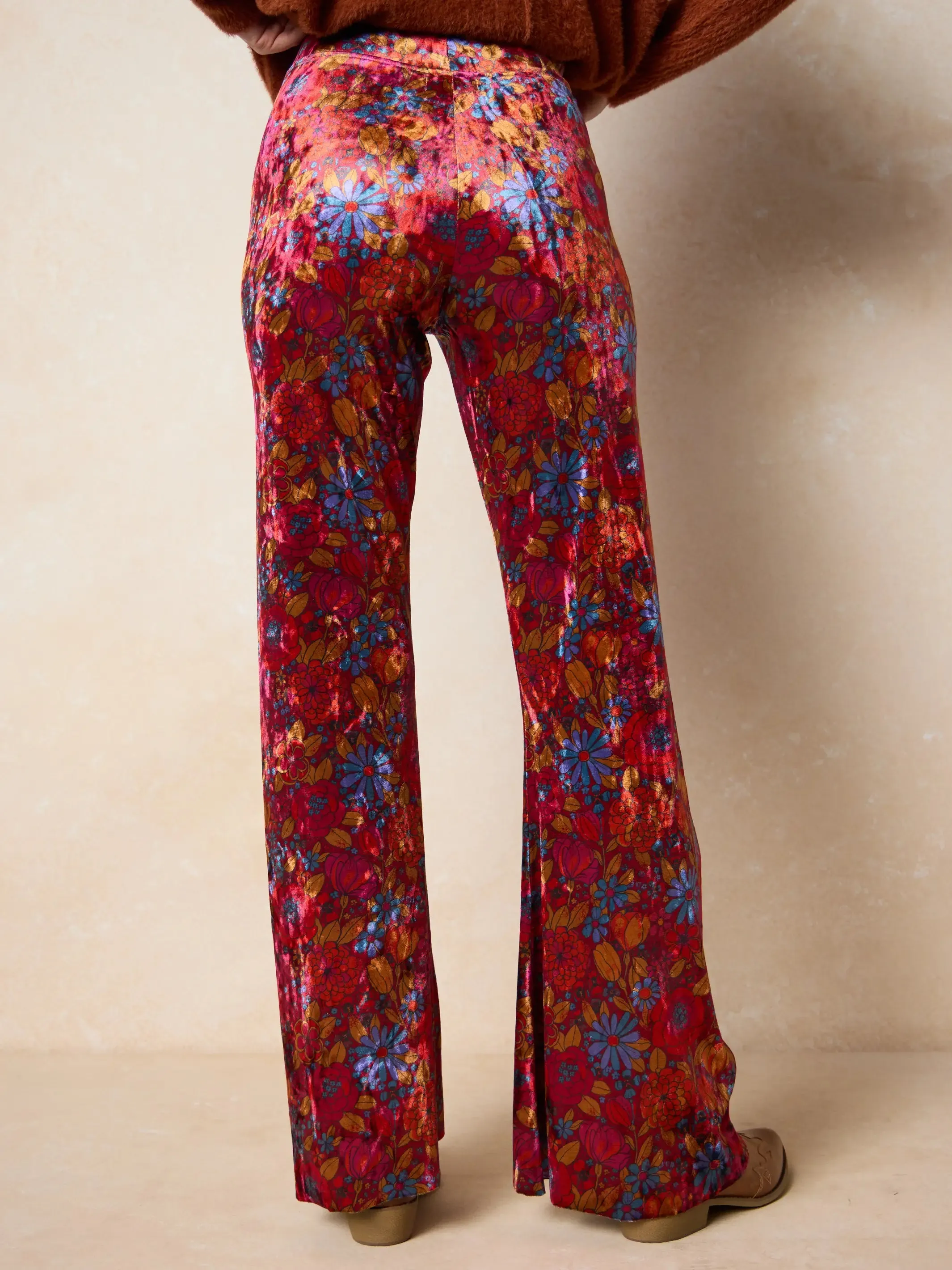 Cali Velvet Flare Pant - Drawn Garden Wine sold by NATURAL LIFE product image thumbnail 4