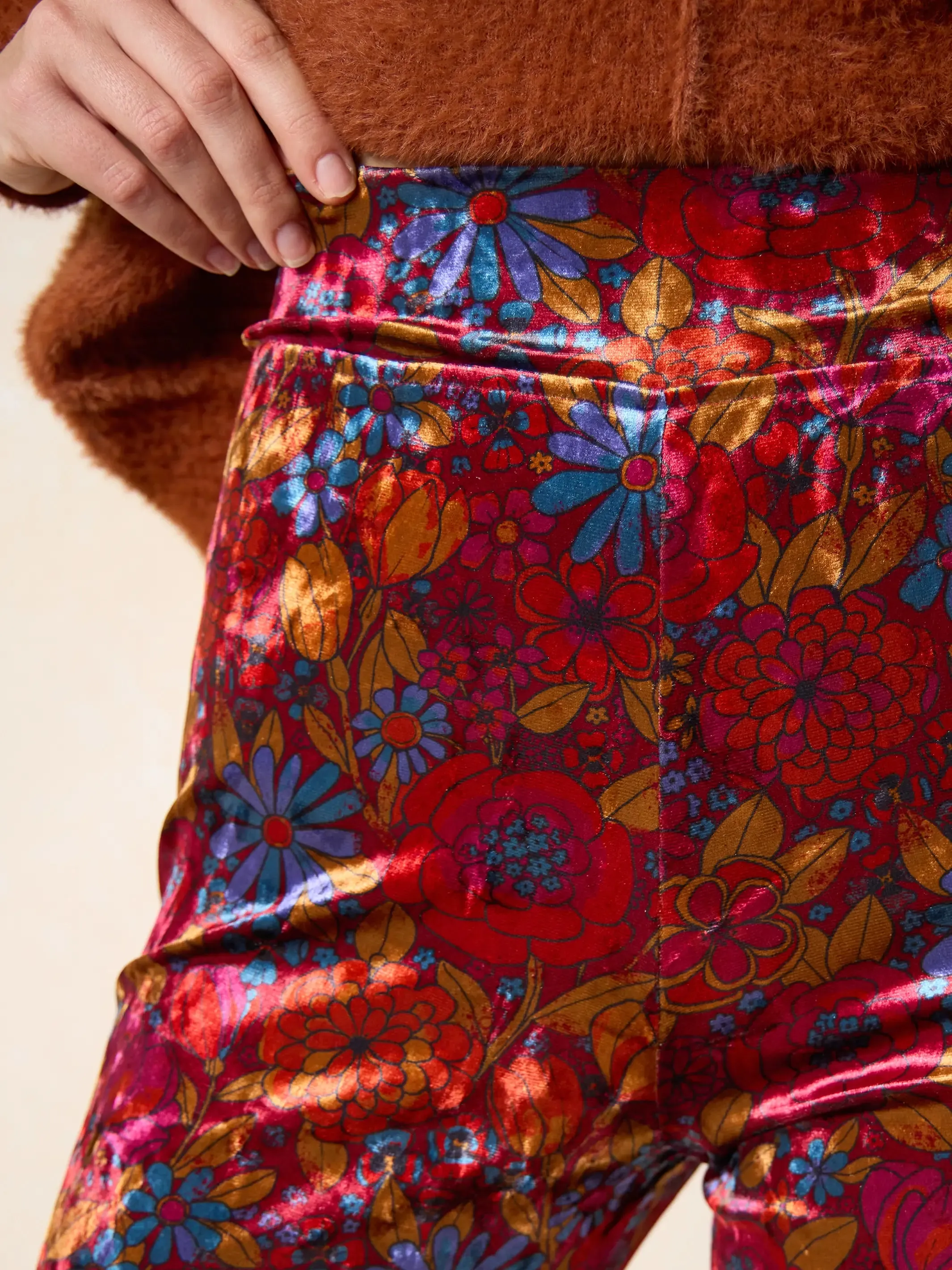 Cali Velvet Flare Pant - Drawn Garden Wine sold by NATURAL LIFE product image thumbnail 3