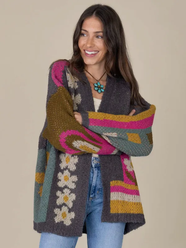 Dreamer Reversible Cardigan Sweater - Daisies sold by NATURAL LIFE