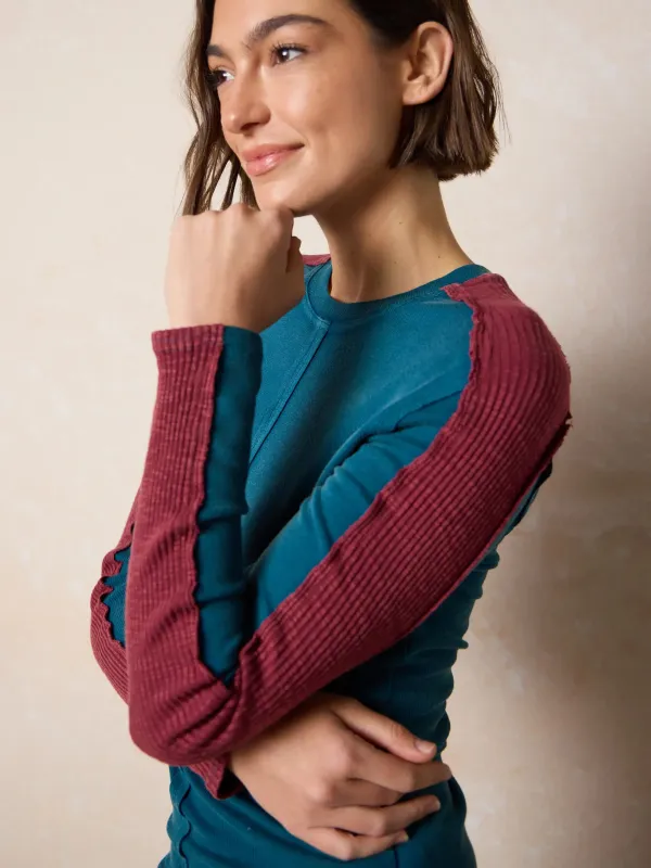 Austin Ribbed Knit Top - Teal sold by NATURAL LIFE