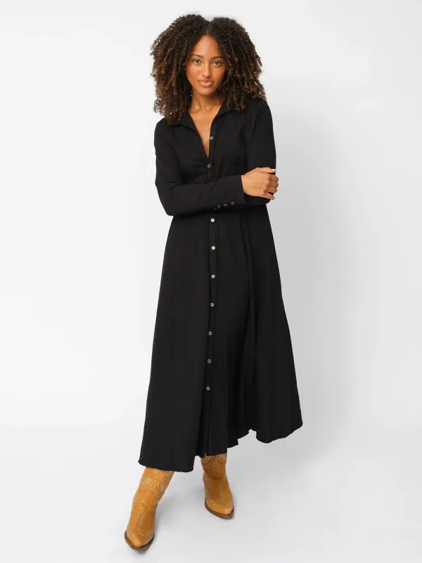 Christa Knit Cotton Maxi Dress - Black sold by NATURAL LIFE