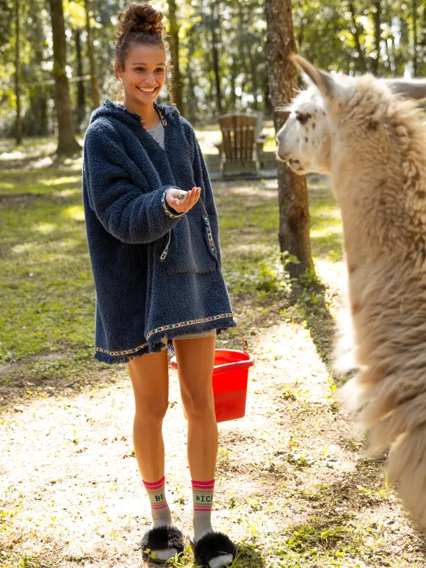 Oversized Blanket Hoodie - Navy sold by NATURAL LIFE