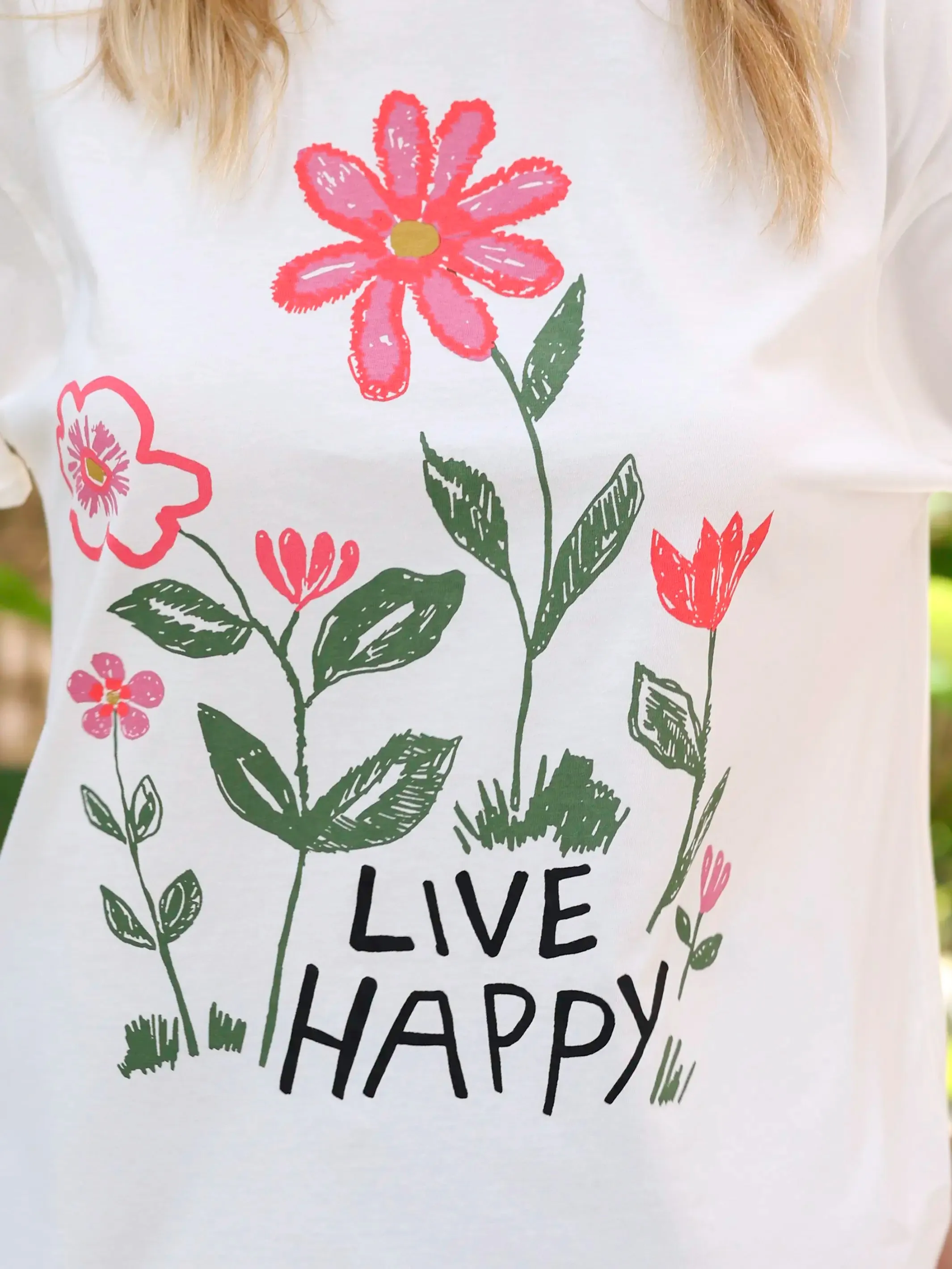 Take It In Cotton Tee - Live Happy Flower sold by NATURAL LIFE product image thumbnail 2