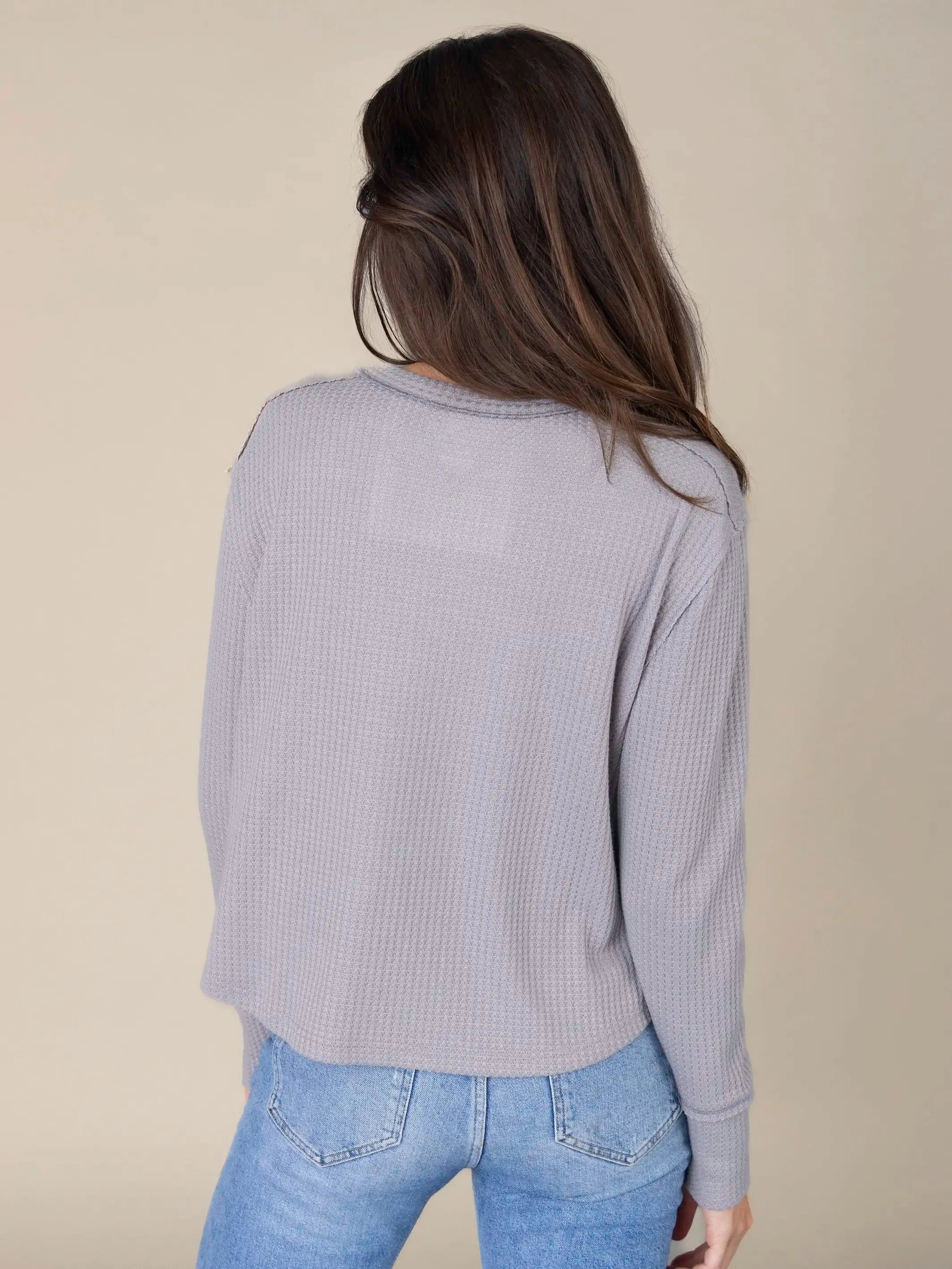 Parker Embroidered Thermal Tee - Silver Cabin sold by NATURAL LIFE product image thumbnail 3