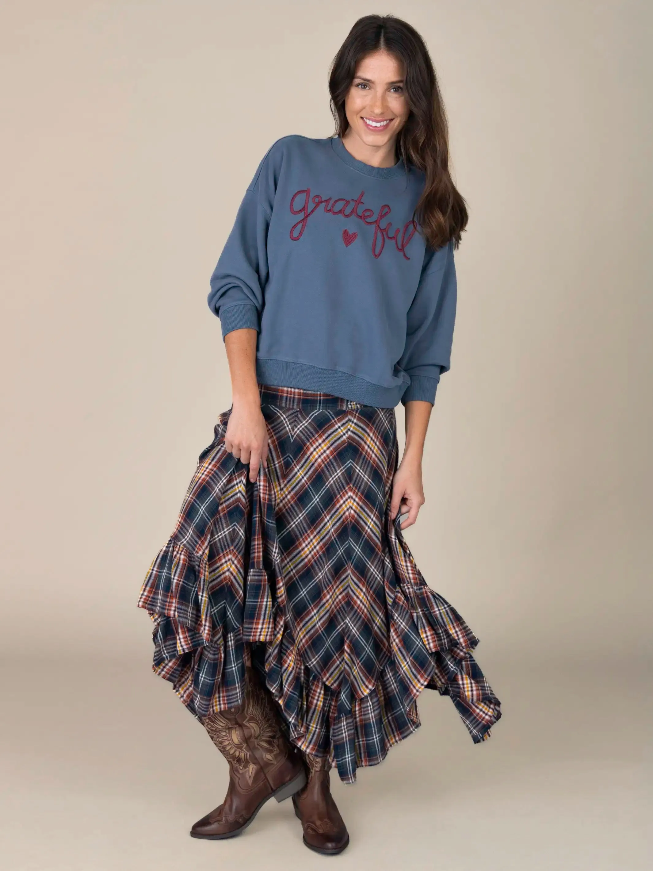 Marlowe Embroidered Sweatshirt - Grateful sold by NATURAL LIFE product image thumbnail 4