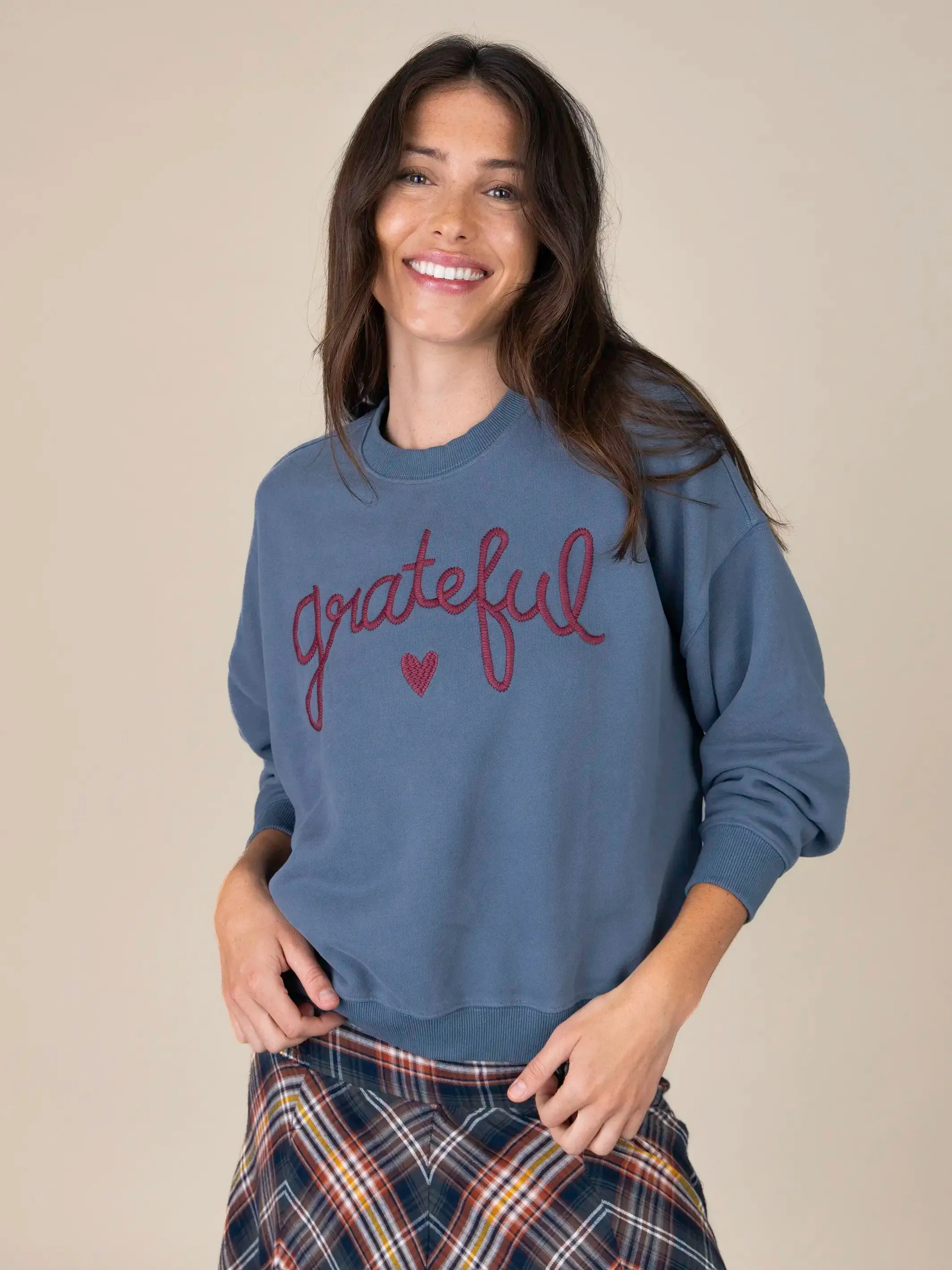 Marlowe Embroidered Sweatshirt - Grateful sold by NATURAL LIFE