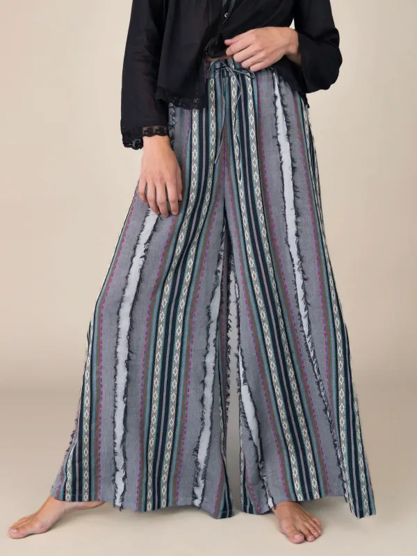 Go With The Flow Wide Leg Pant - Boho Diamond Stripes sold by NATURAL LIFE