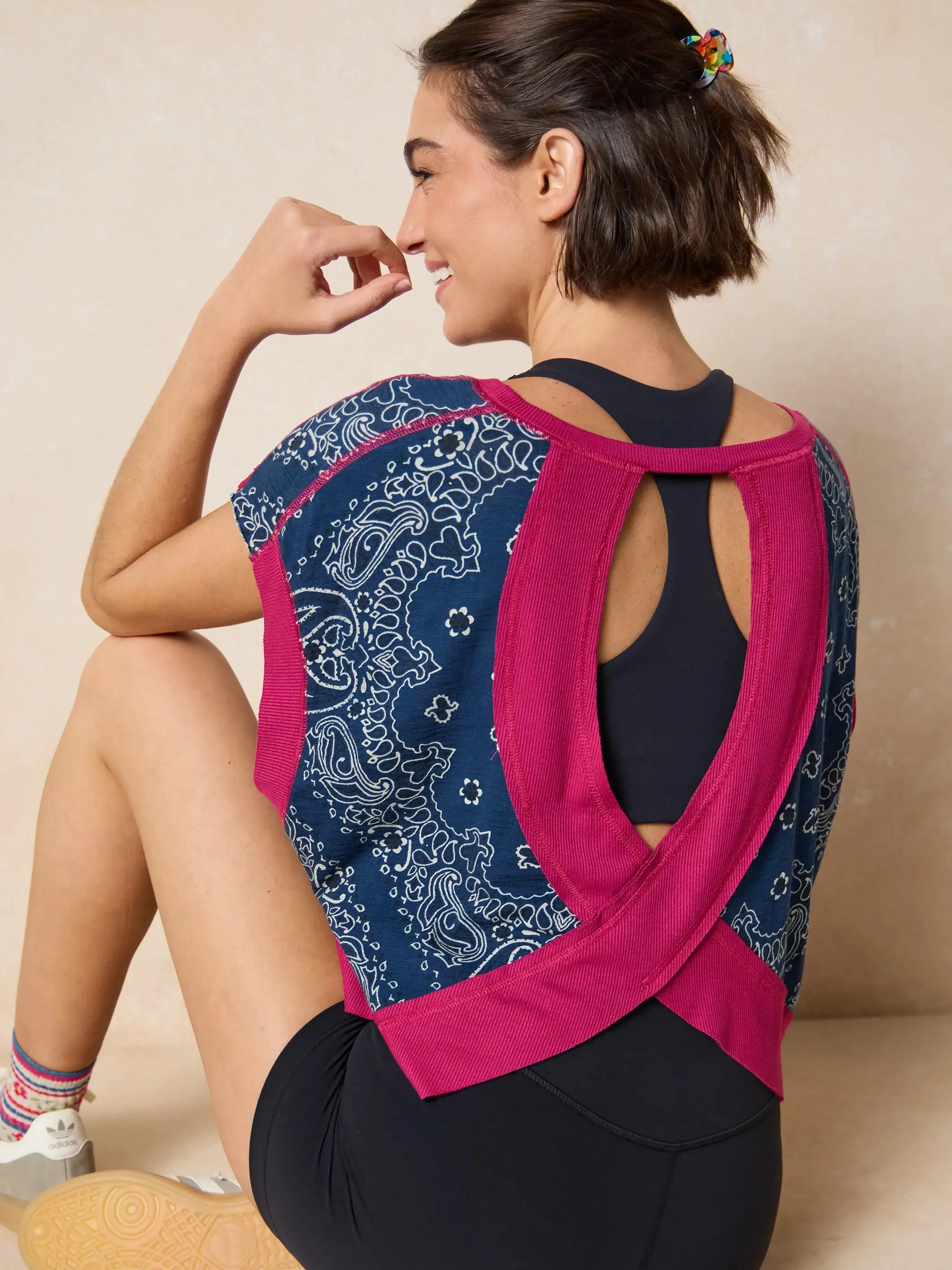 Cut It Out Cotton Tee - Indigo Bandana sold by NATURAL LIFE product image thumbnail 2