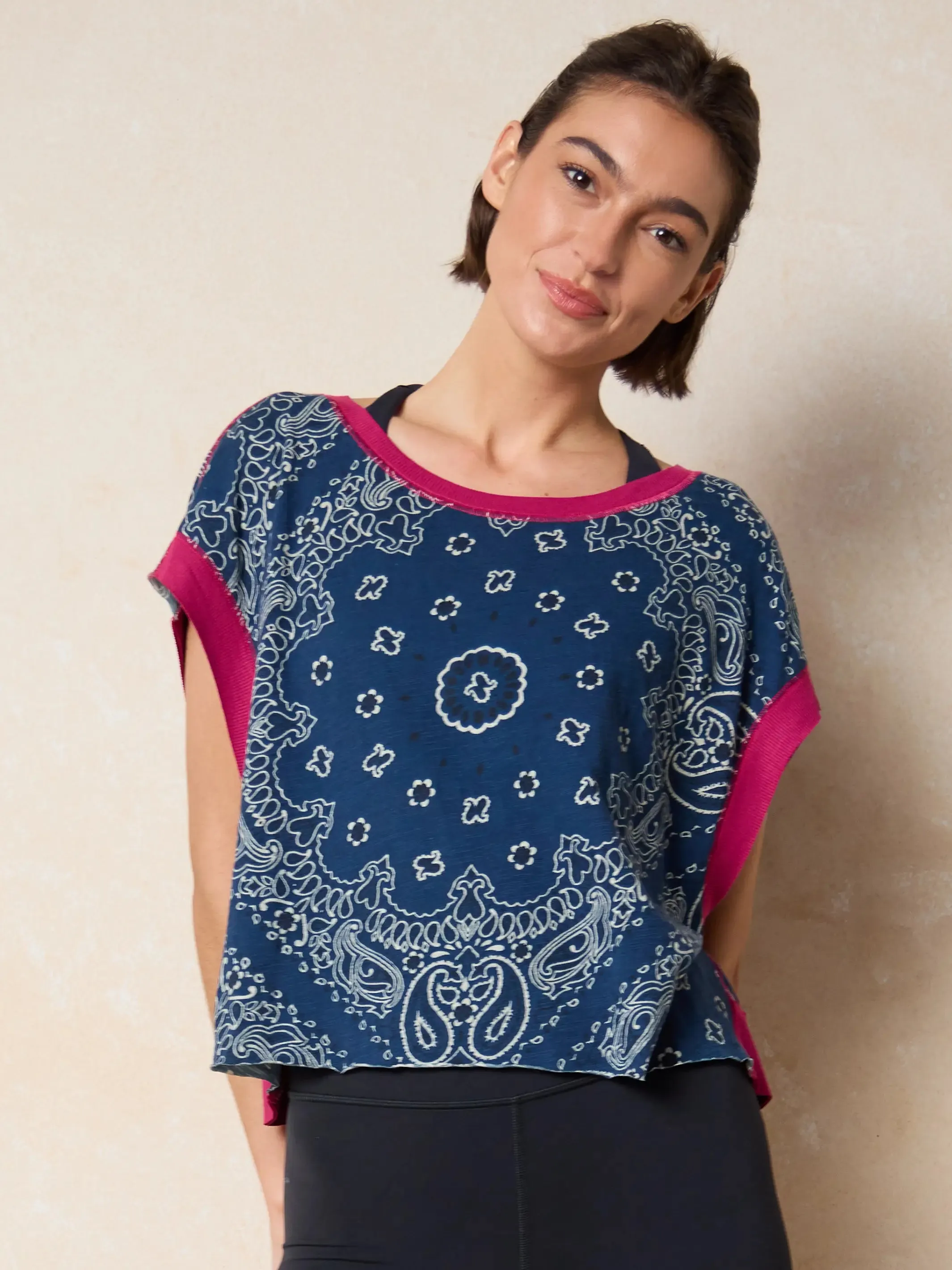 Cut It Out Cotton Tee - Indigo Bandana sold by NATURAL LIFE