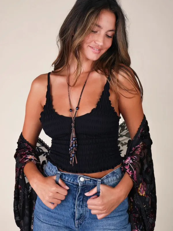 Chloe Ruffled Cami - Black sold by NATURAL LIFE