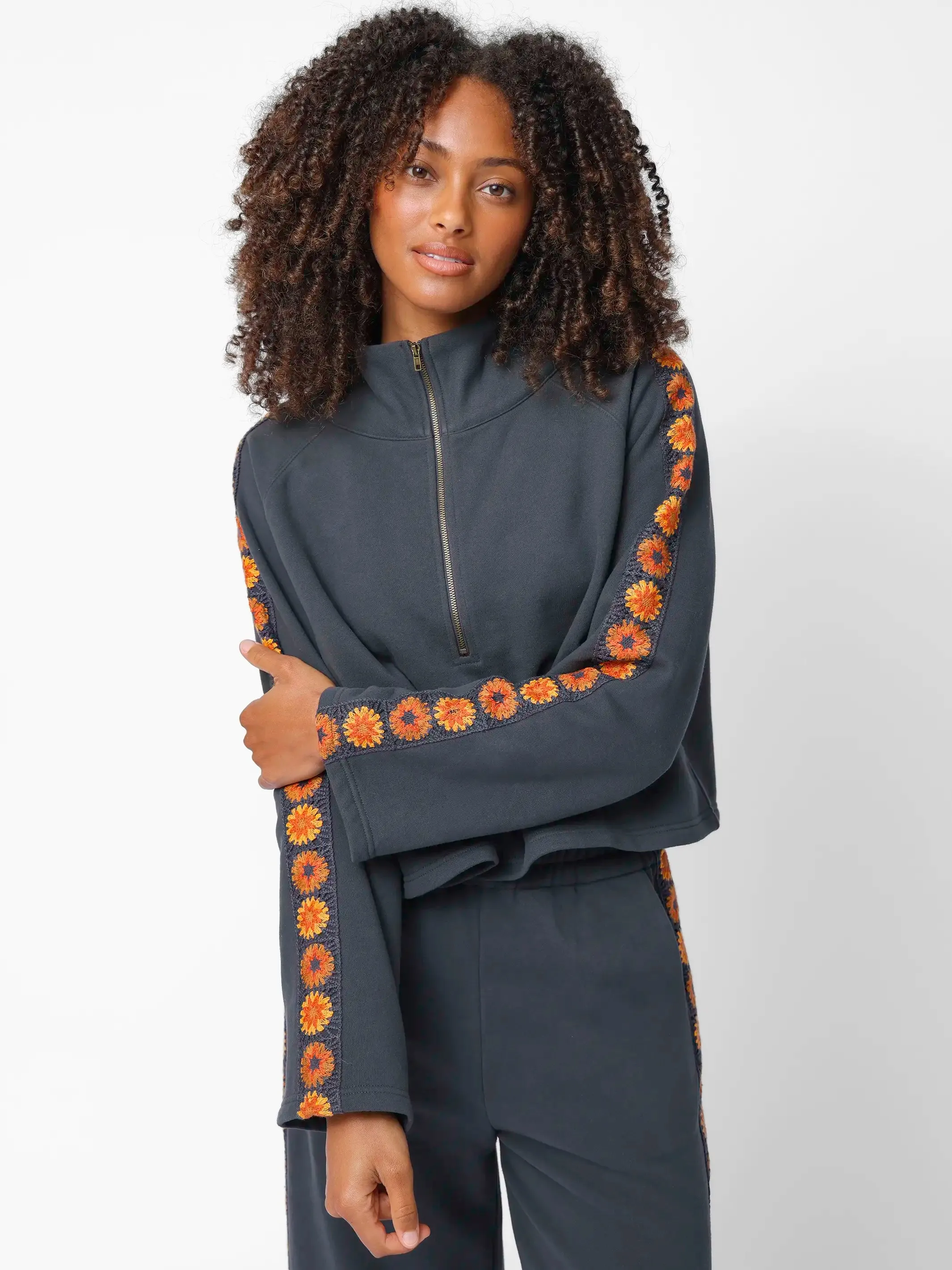 Lyvie Trim Sweatshirt - Charcoal sold by NATURAL LIFE product image thumbnail 2