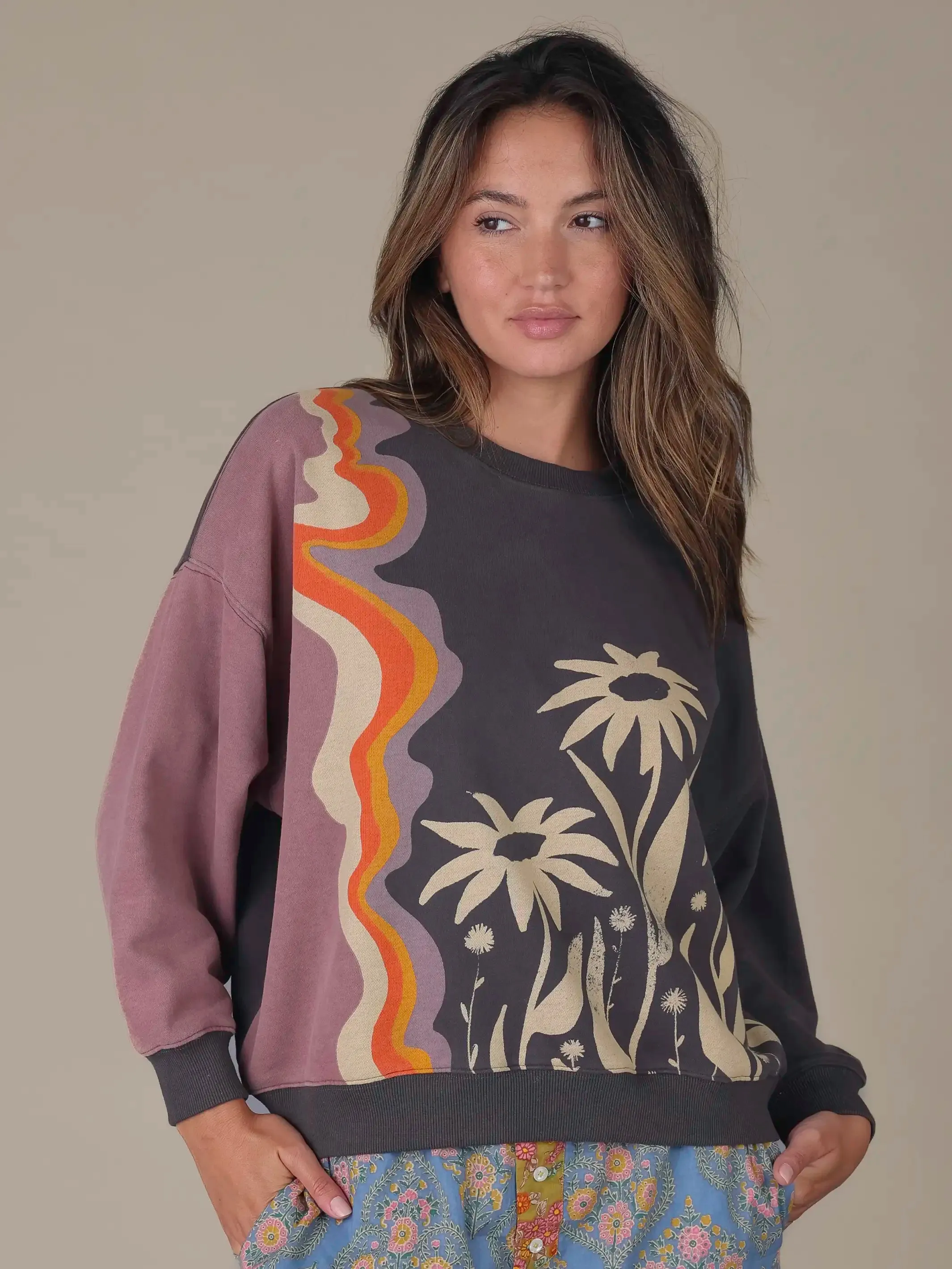 Marlowe Sweatshirt - Charcoal Daisy sold by NATURAL LIFE product image thumbnail 3