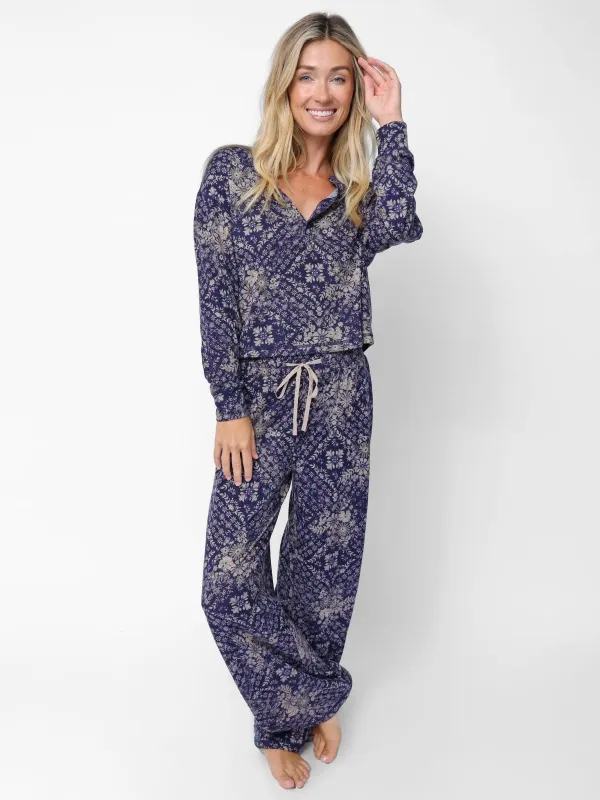 Peyton Lounge Set - Navy Diamond Bandana sold by NATURAL LIFE