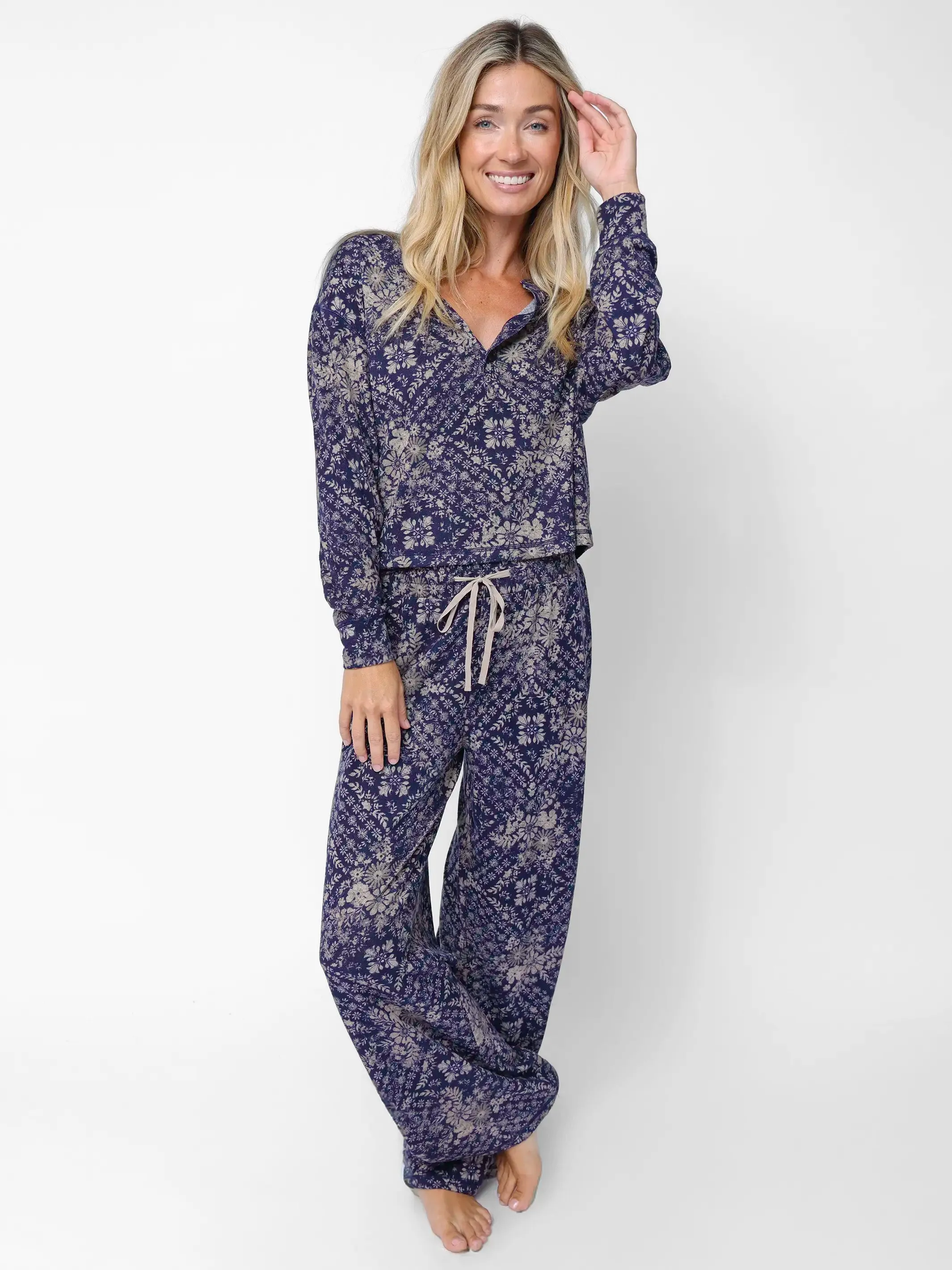 Peyton Lounge Set - Navy Diamond Bandana sold by NATURAL LIFE