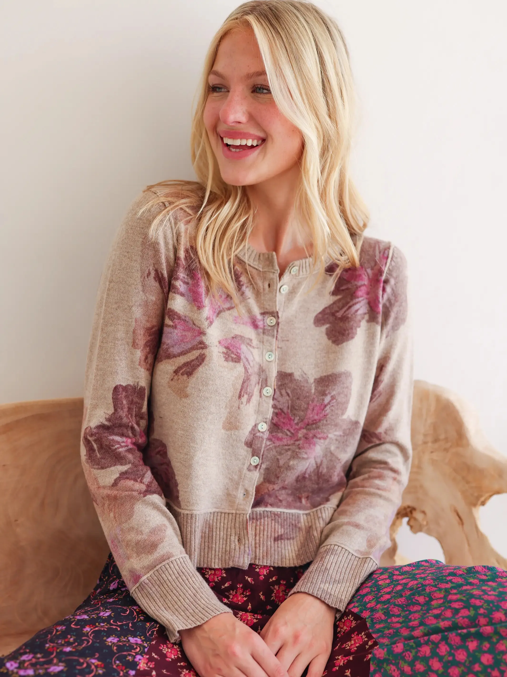 Your Everything Cardigan Sweater - Wisteria Floral sold by NATURAL LIFE product image thumbnail 5