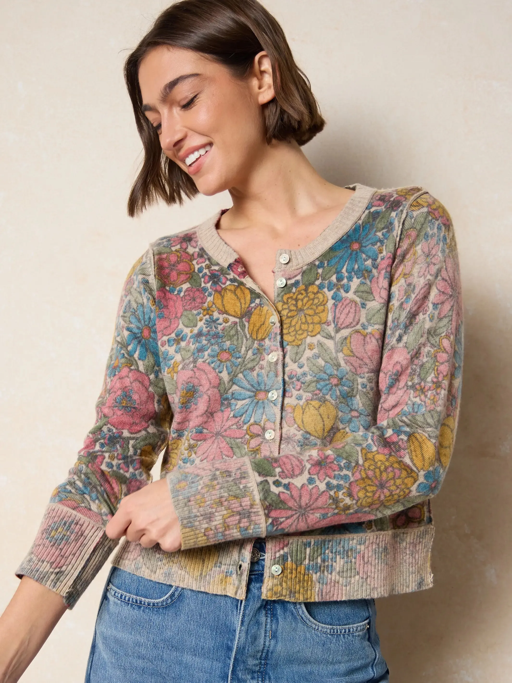 Your Everything Cardigan Sweater - Drawn Garden Multi sold by NATURAL LIFE