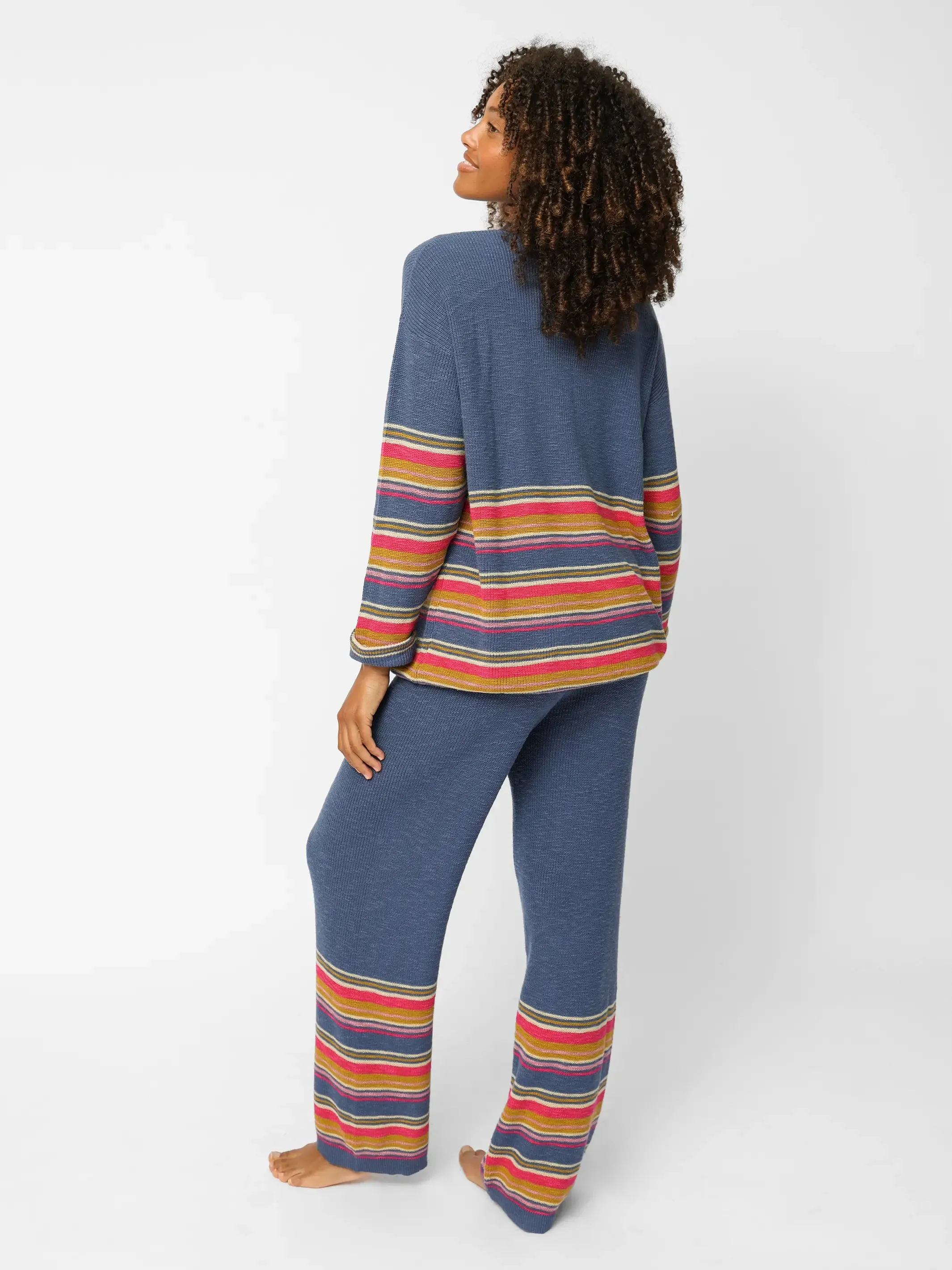Lounge & Go Striped Cotton Set - Washed Navy sold by NATURAL LIFE product image thumbnail 4