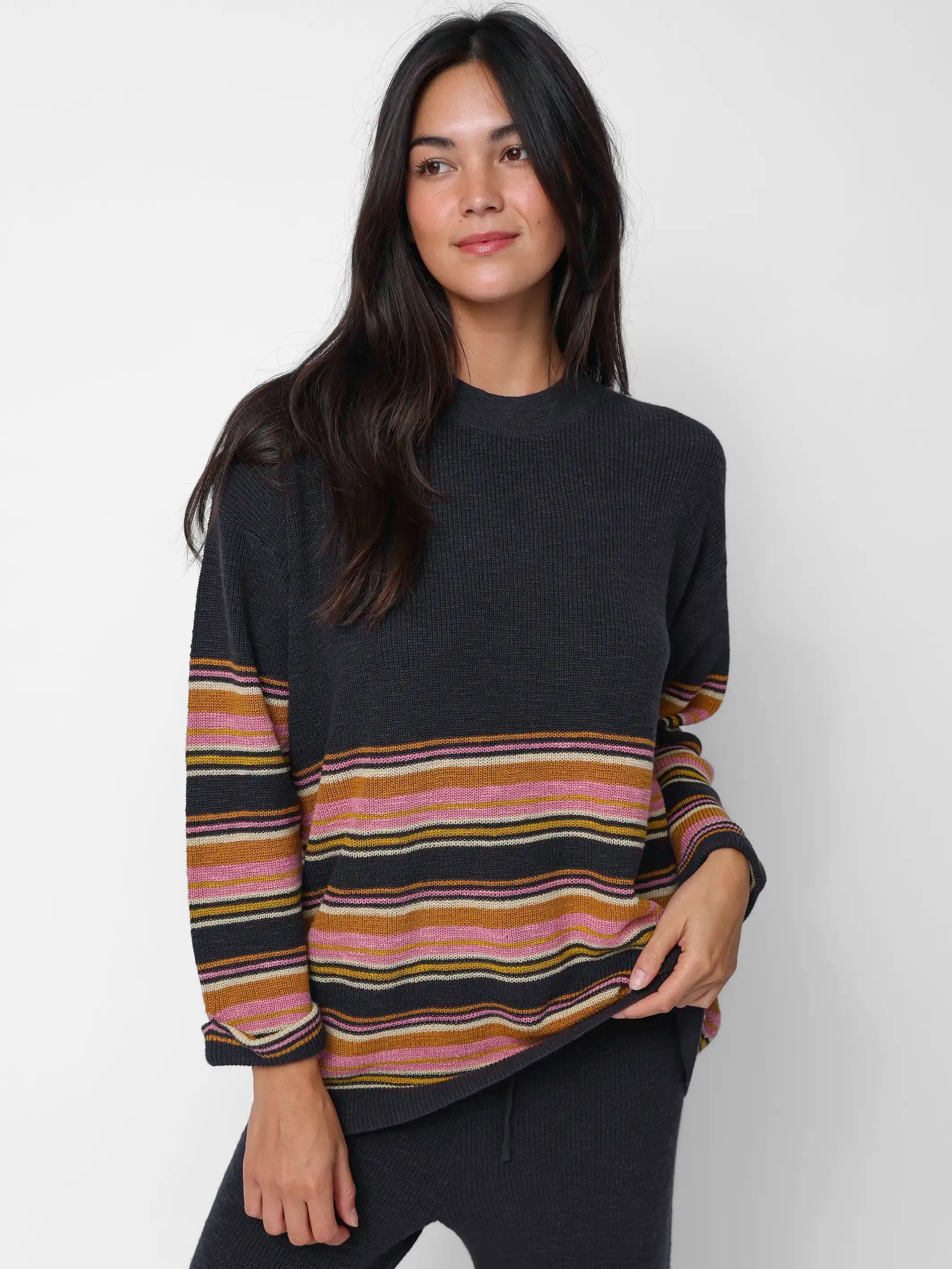 Lounge & Go Striped Cotton Set - Black sold by NATURAL LIFE product image thumbnail 4