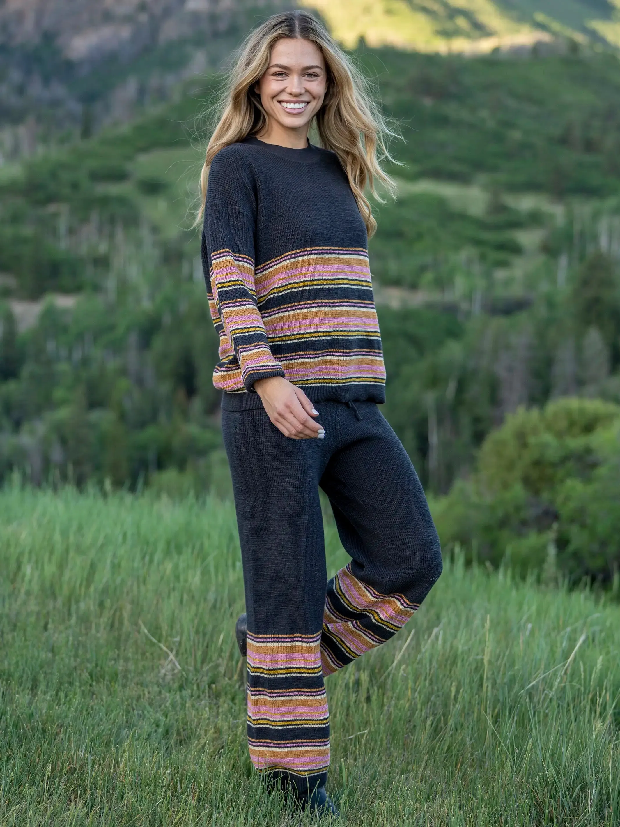 Lounge & Go Striped Cotton Set - Black sold by NATURAL LIFE