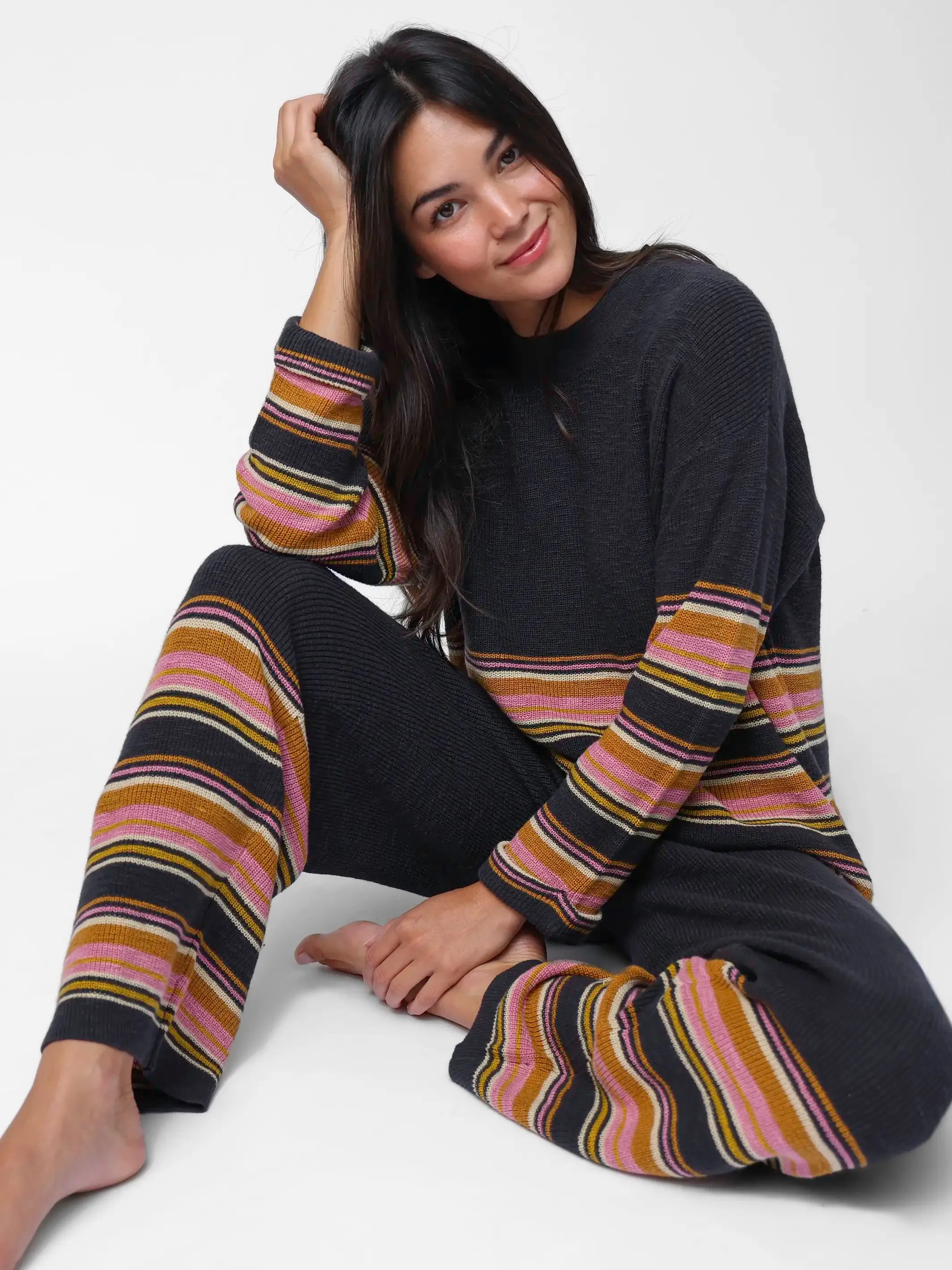Lounge & Go Striped Cotton Set - Black sold by NATURAL LIFE product image thumbnail 2