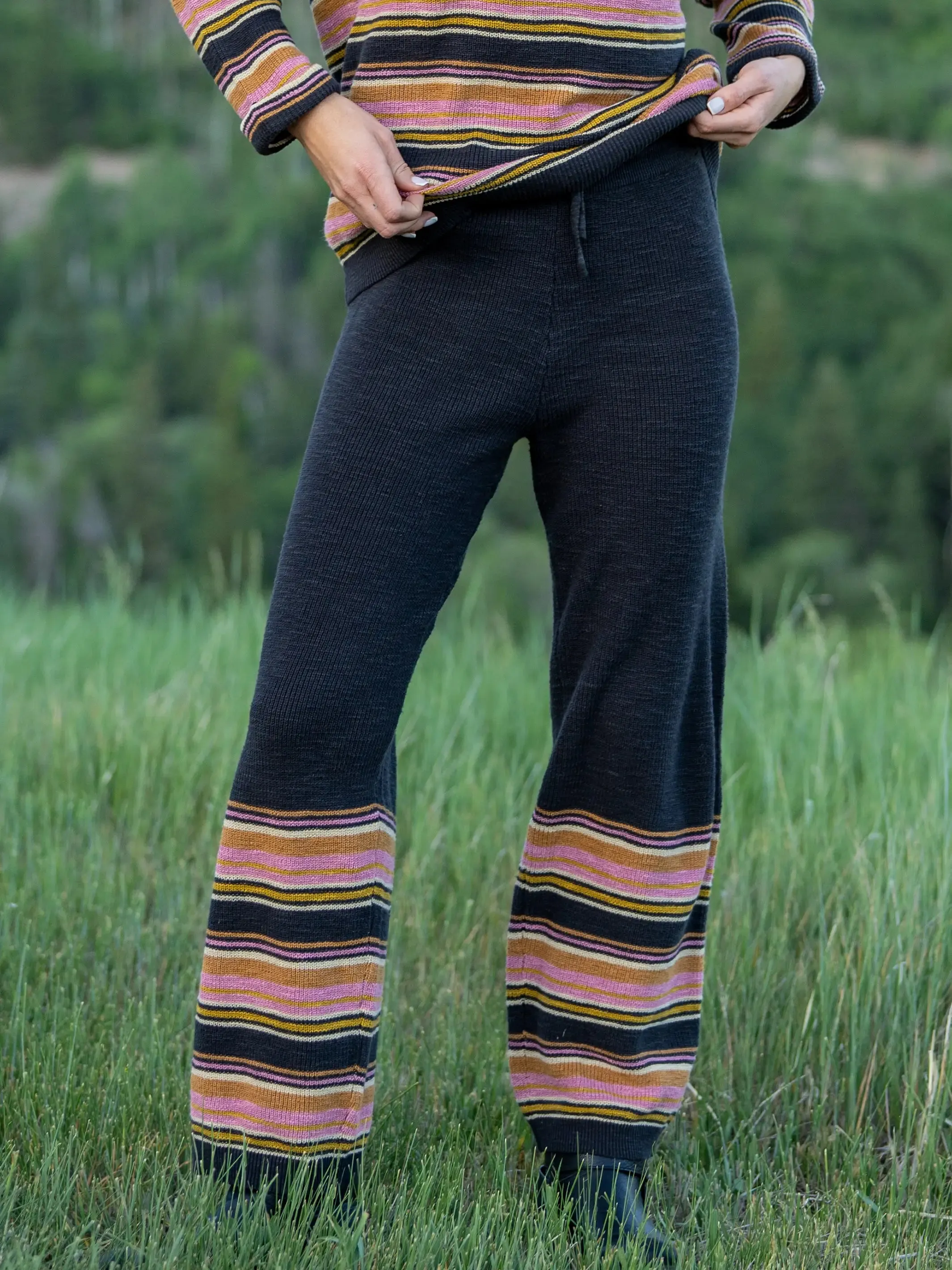 Lounge & Go Striped Cotton Set - Black sold by NATURAL LIFE product image thumbnail 3