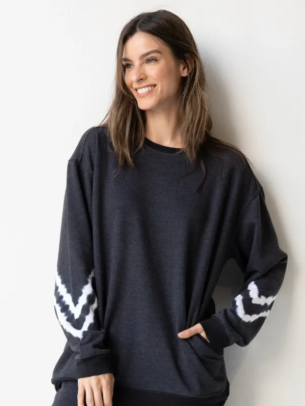 Comfy Crewneck Sweatshirt - Charcoal Chevron sold by NATURAL LIFE