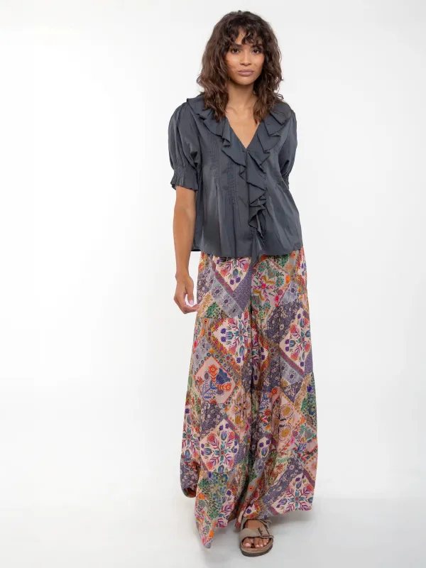 Patti Palazzo Pant - Mandala Folk Patchwork Cotton sold by NATURAL LIFE