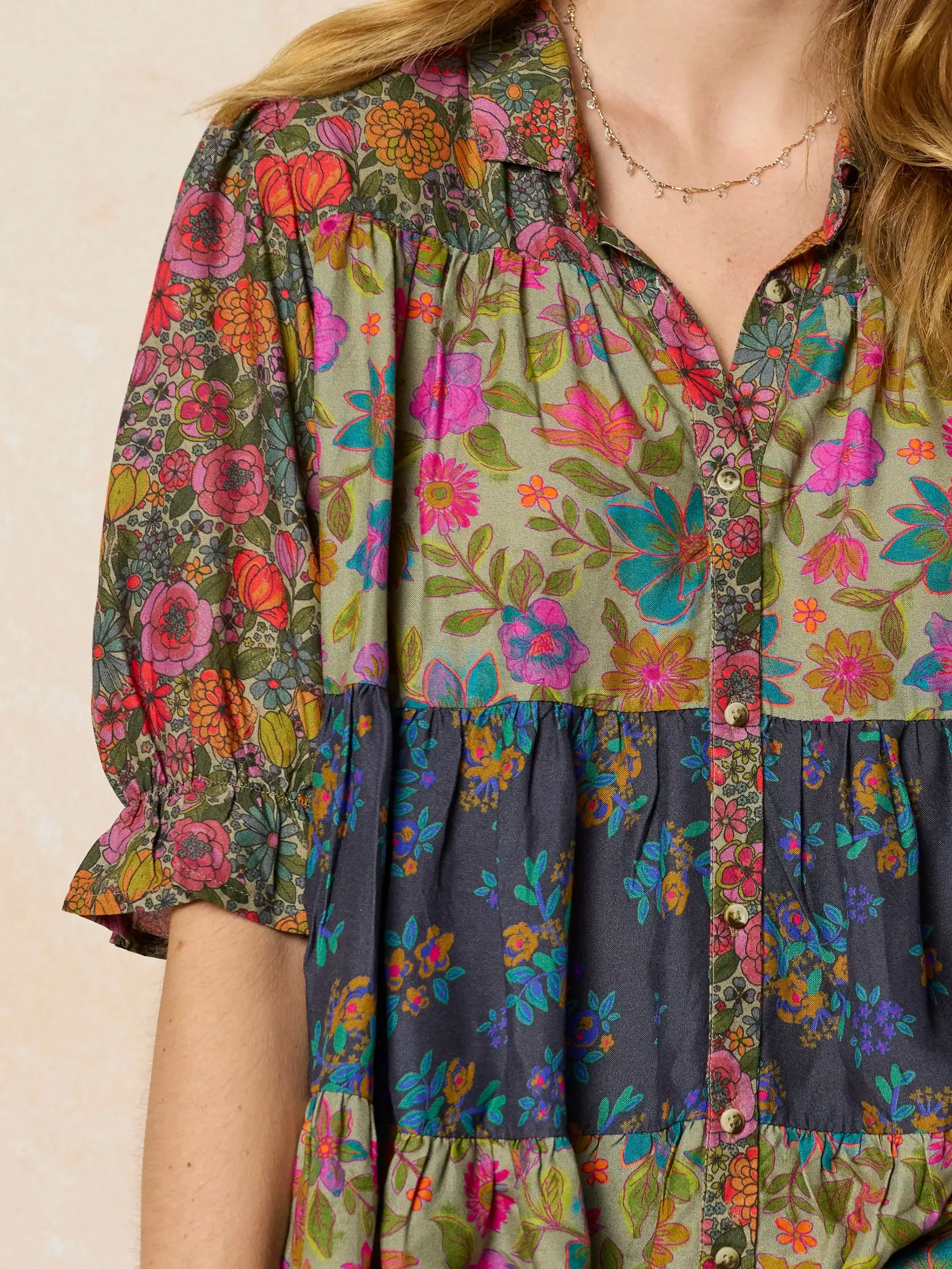 Chasing Blossoms Swing Top - Drawn Garden Multi sold by NATURAL LIFE product image thumbnail 2