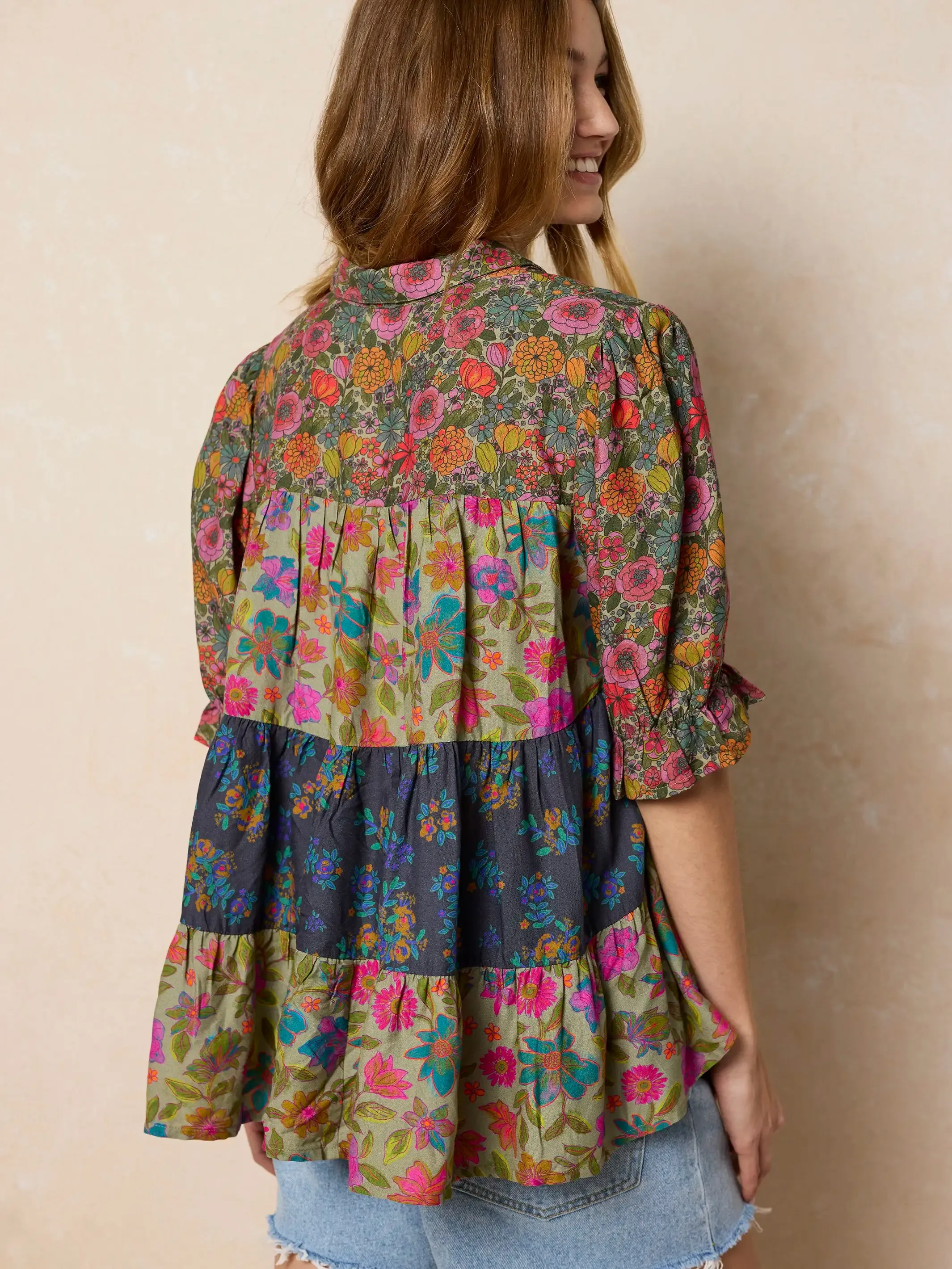 Chasing Blossoms Swing Top - Drawn Garden Multi sold by NATURAL LIFE product image thumbnail 3