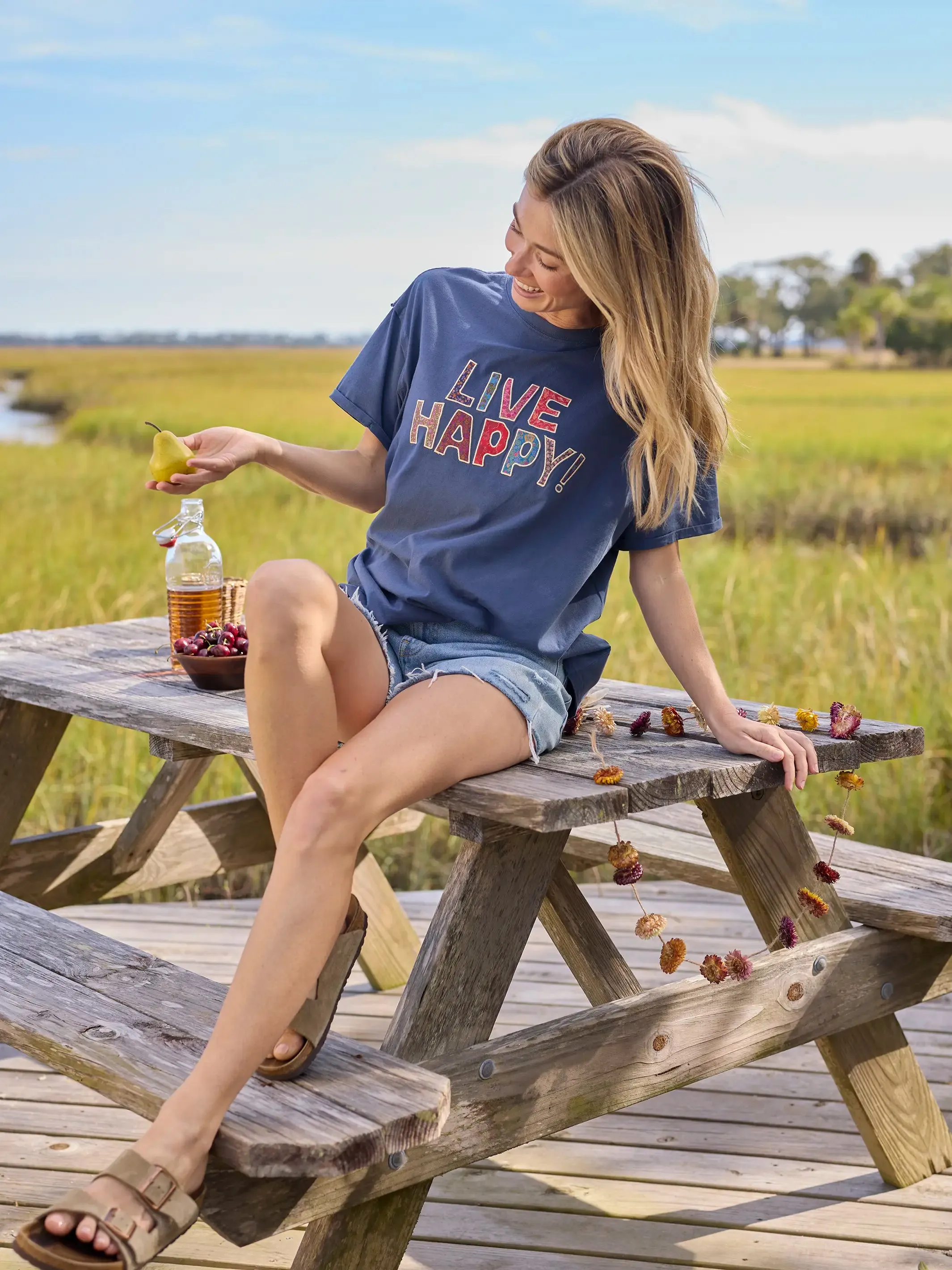 Take It In Cotton Applique Tee - Live Happy sold by NATURAL LIFE product image thumbnail 2