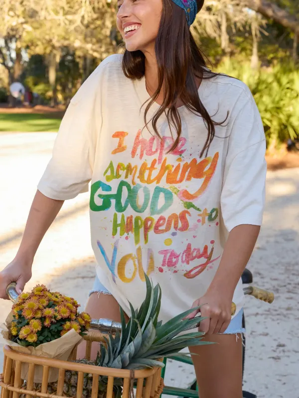 Life Is A Canvas Cotton Tee - Hope Something Good Happens sold by NATURAL LIFE