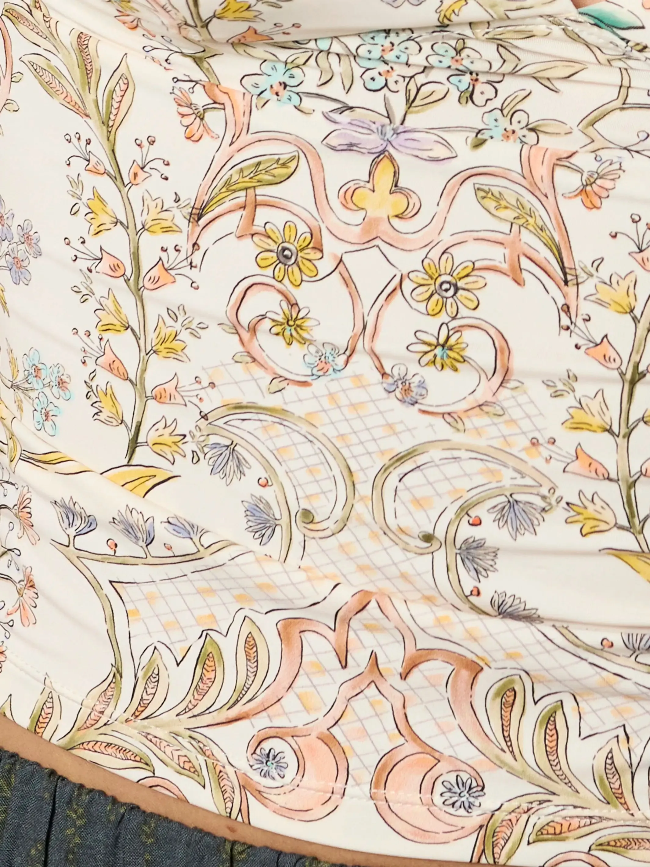 Deep V-Neck Cami - Meadow Whimsy Ivory sold by NATURAL LIFE product image thumbnail 3