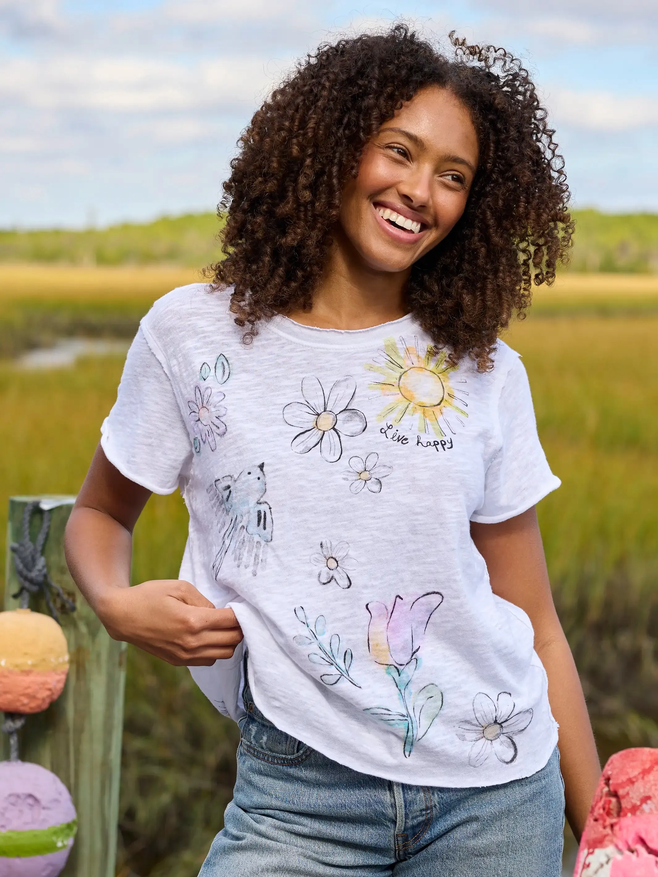 Aidan Cotton Tee - White sold by NATURAL LIFE