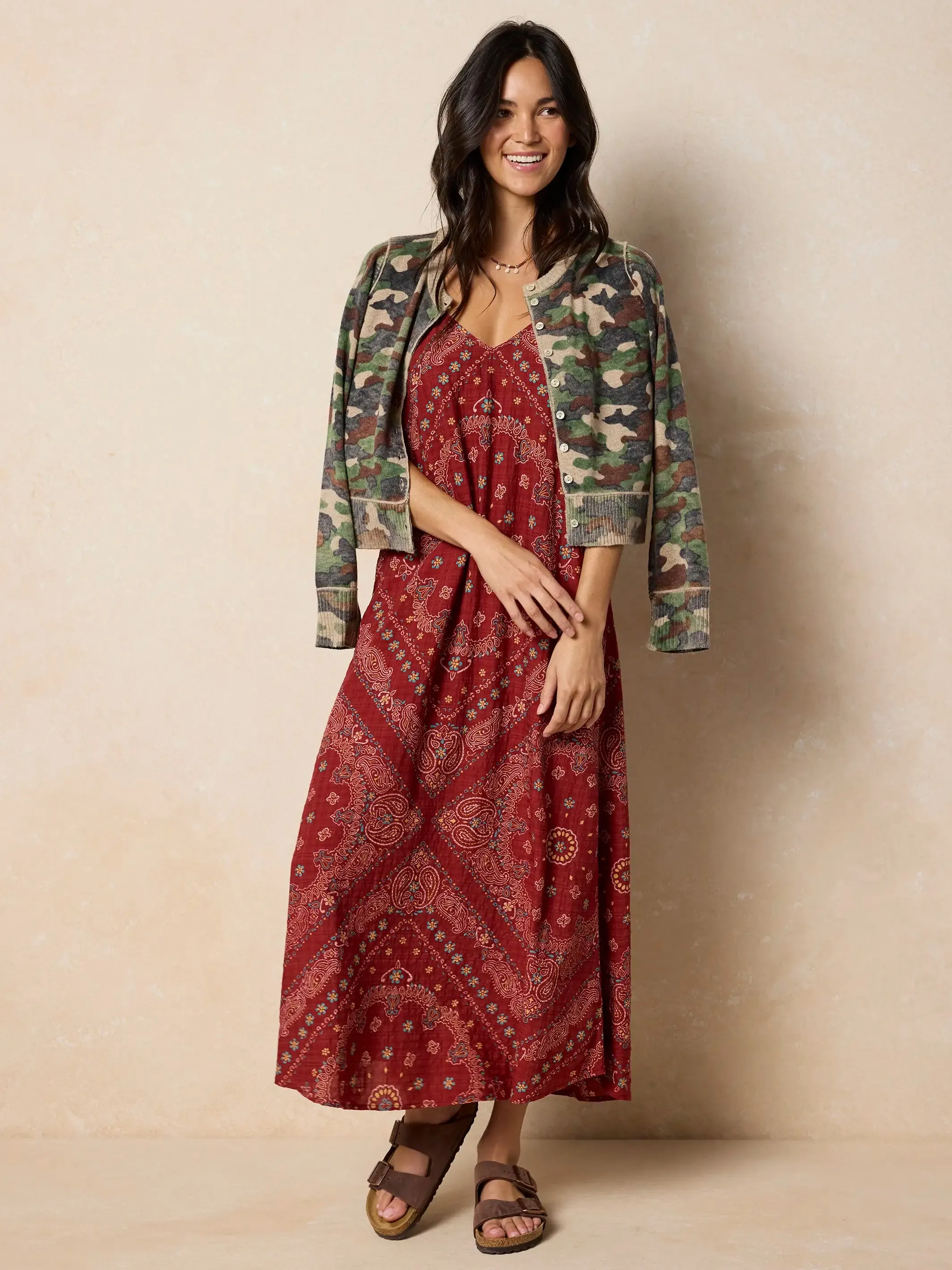 Your Everything Cardigan Sweater - Olive Camo sold by NATURAL LIFE product image thumbnail 2