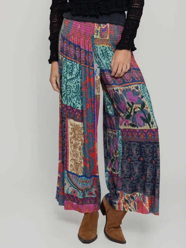 Make A Move "ButterSoft" Knit Palazzo Pants - Boho Blooms Patchwork sold by NATURAL LIFE