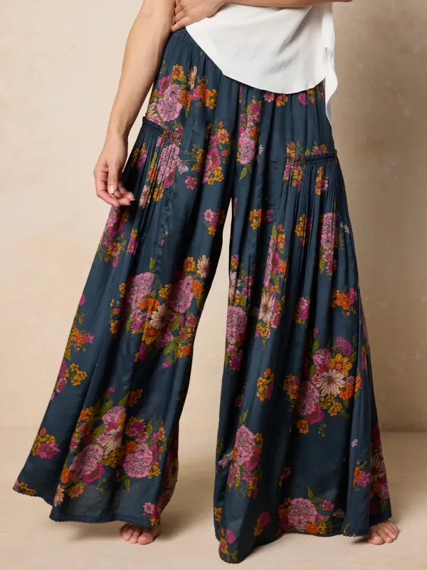 Margaux Wide Leg Pants - English Garden Charcoal sold by NATURAL LIFE