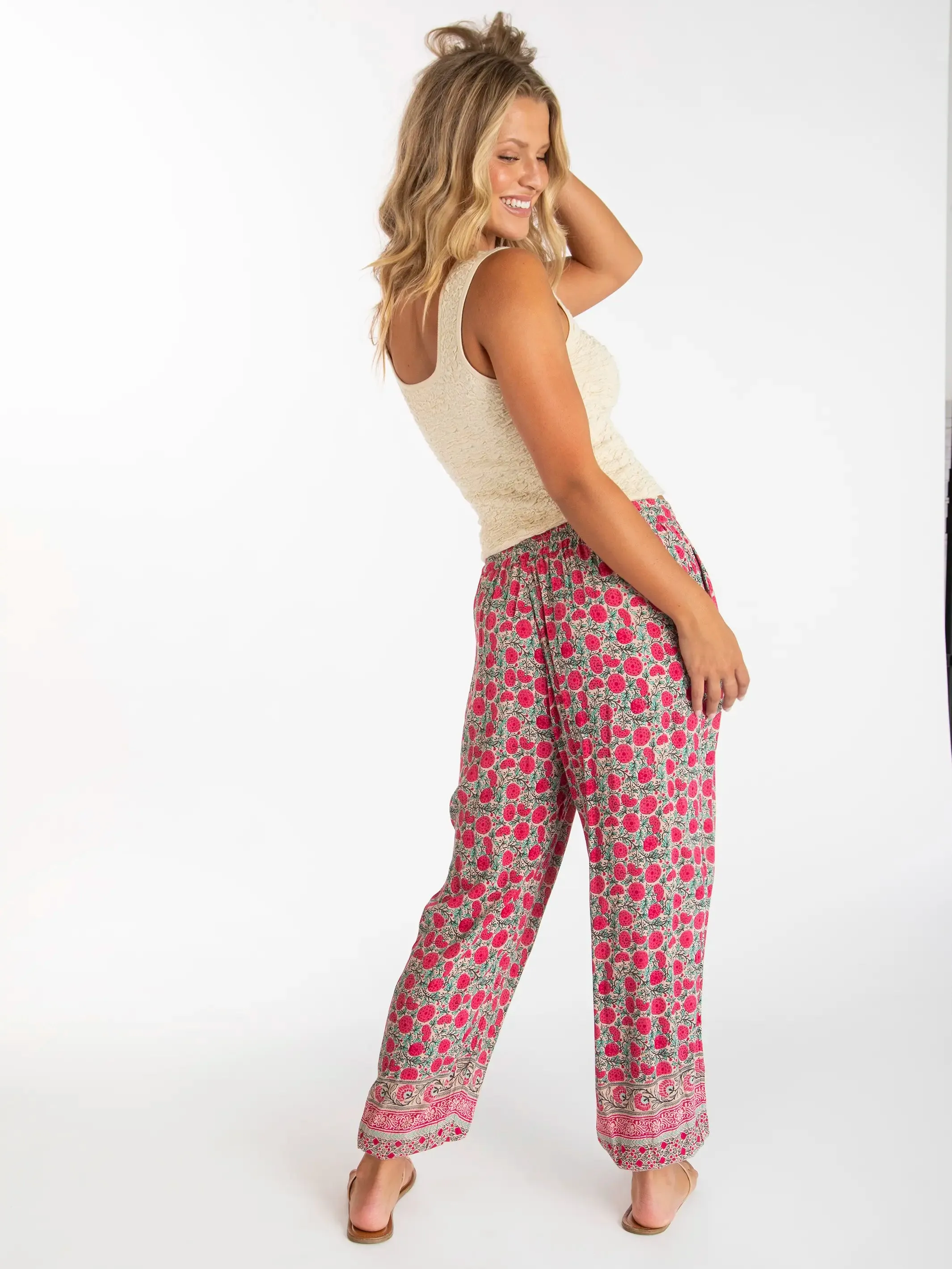 Allison Pants - Pink Puff Floral sold by NATURAL LIFE product image thumbnail 3
