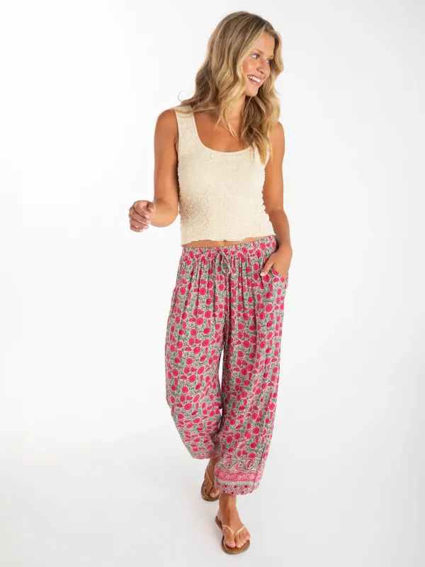 Allison Pants - Pink Puff Floral sold by NATURAL LIFE