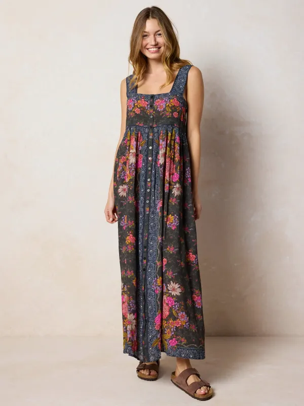 Lucy Maxi Dress - English Garden Charcoal made by NATURAL LIFE