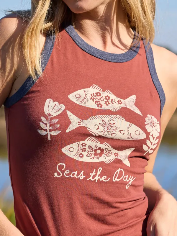 Ringer Tank Top - Seas The Day made by NATURAL LIFE