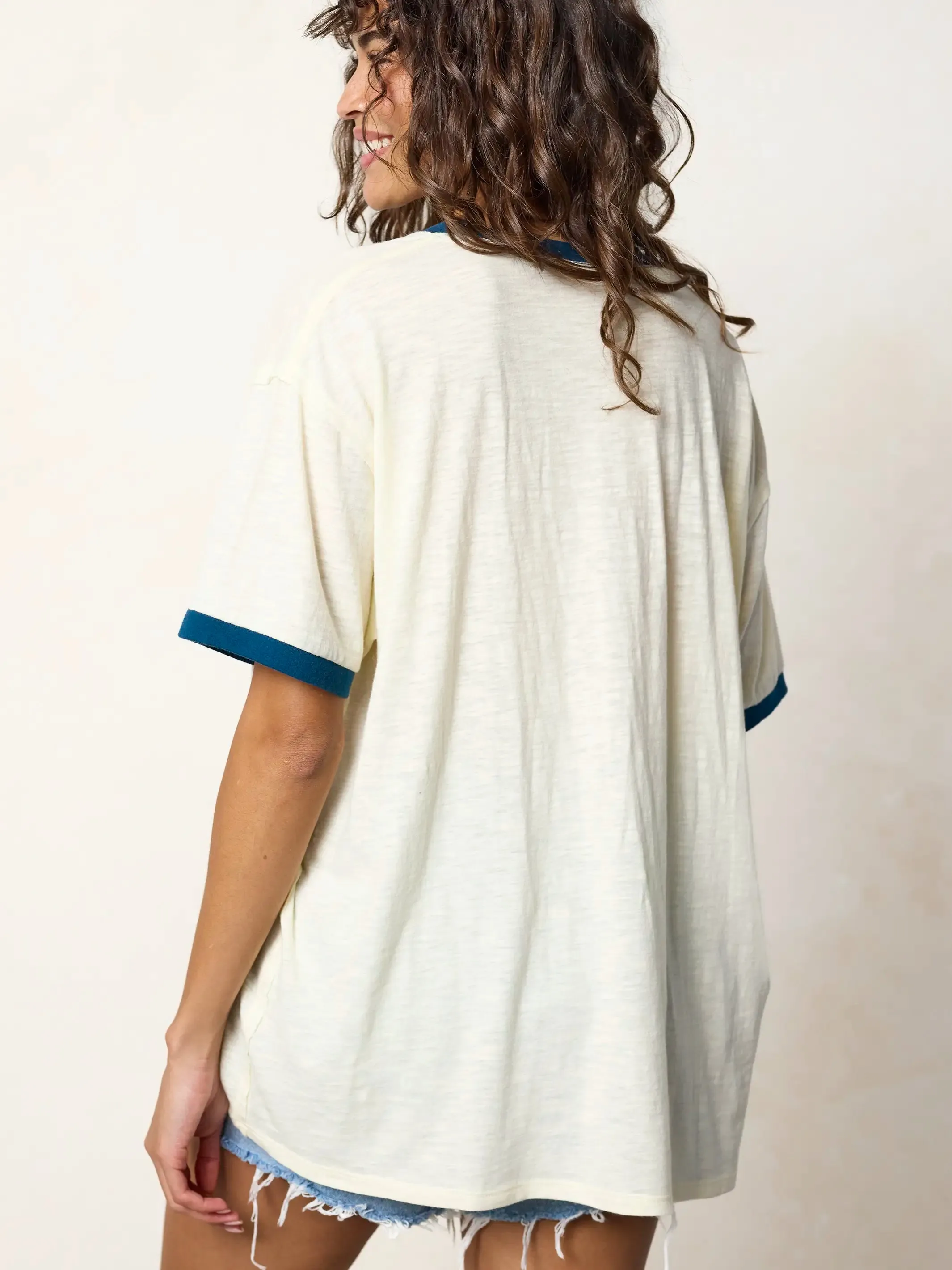Ringer Oversized Tee Shirt - Seas The Day sold by NATURAL LIFE product image thumbnail 5