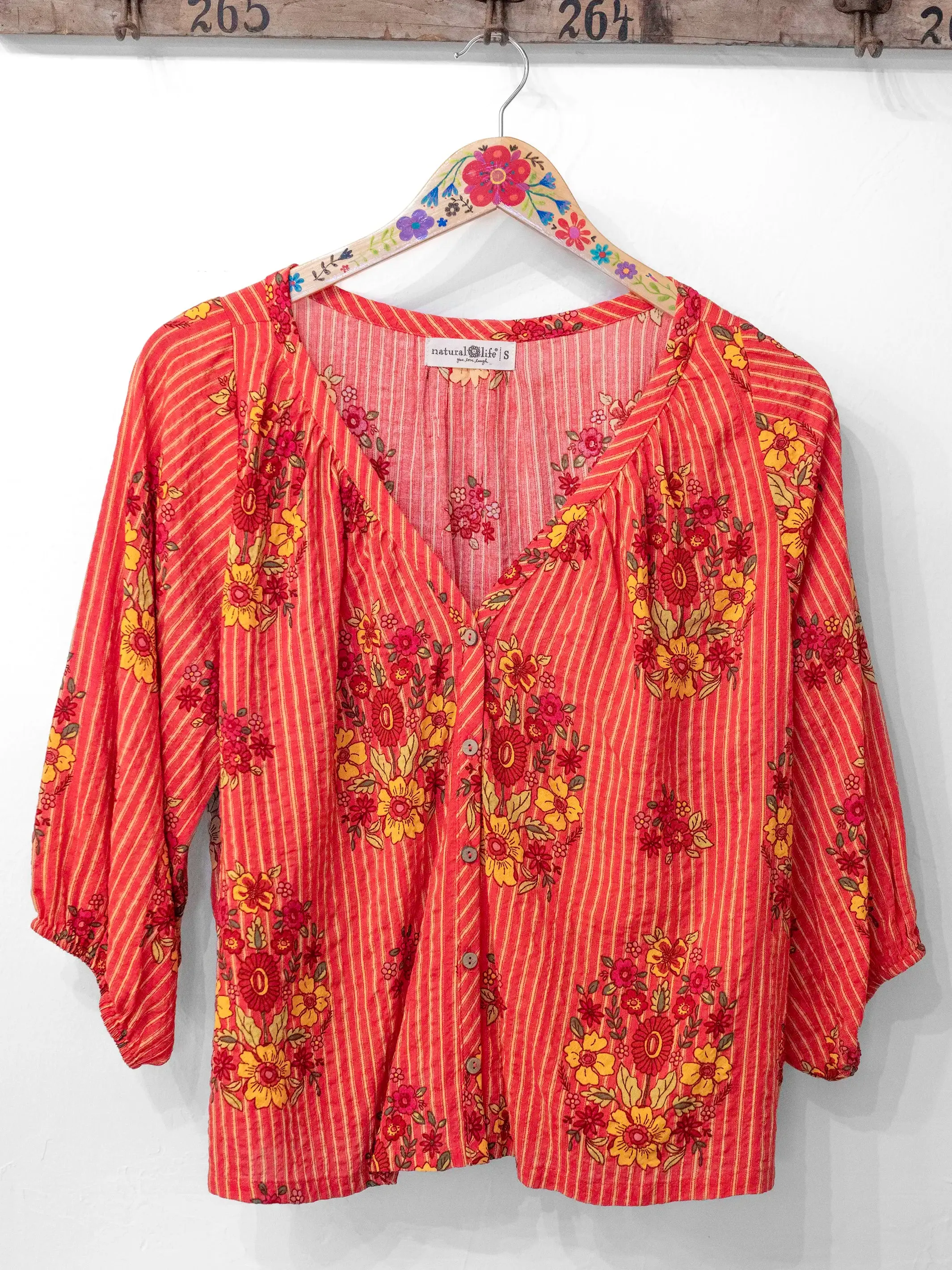 Abby Blouse - Jaipur Stripe Pink sold by NATURAL LIFE product image thumbnail 2
