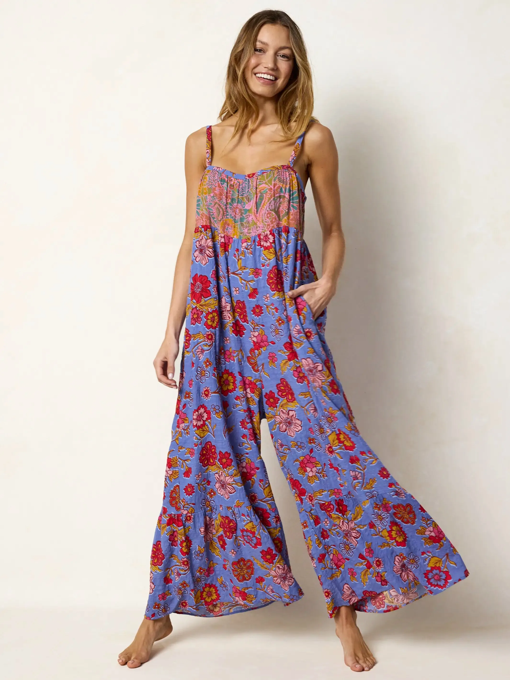Stephanie Jumpsuit - Stella Blooms Blue sold by NATURAL LIFE product image thumbnail 2