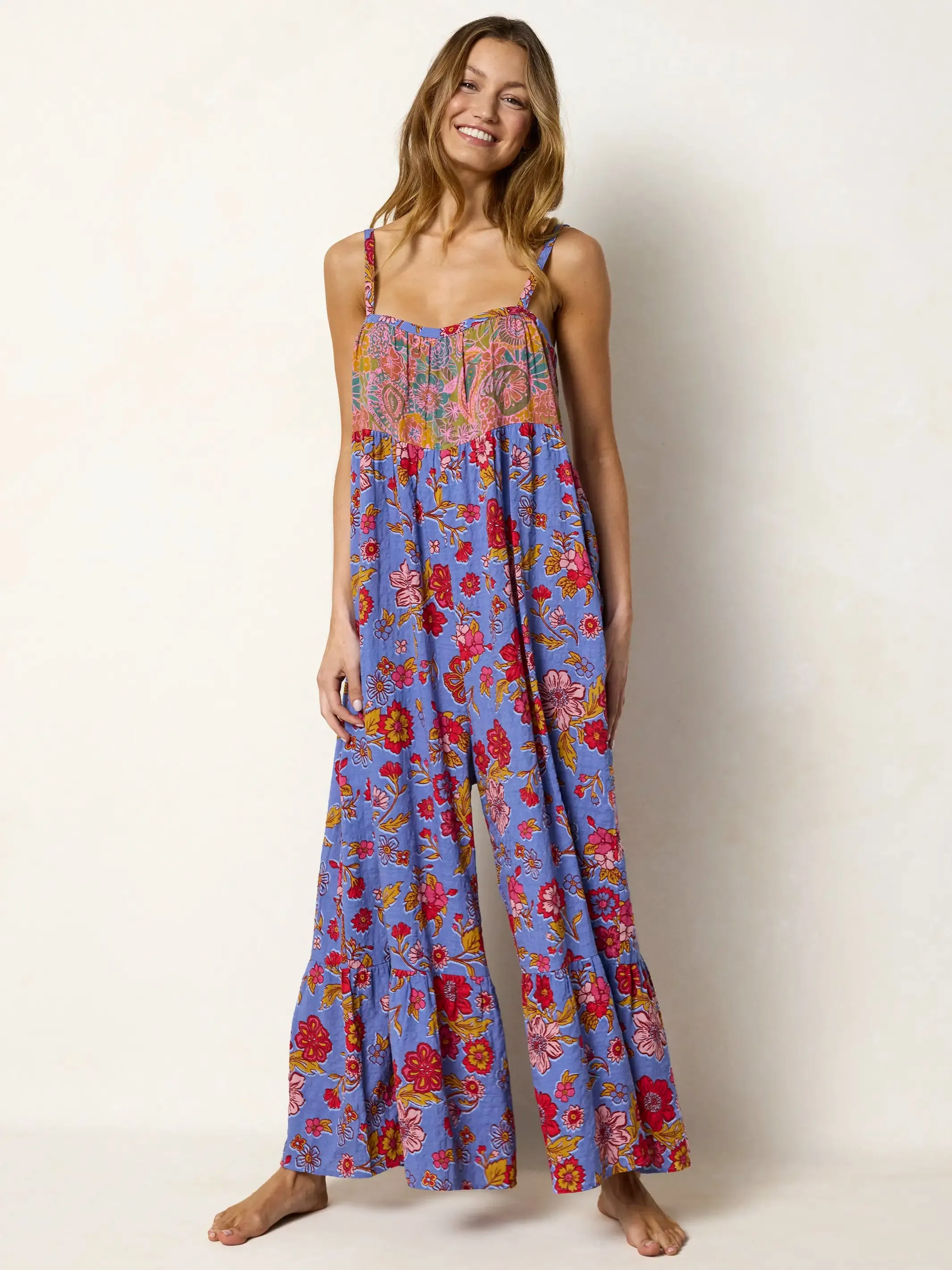 Stephanie Jumpsuit - Stella Blooms Blue sold by NATURAL LIFE