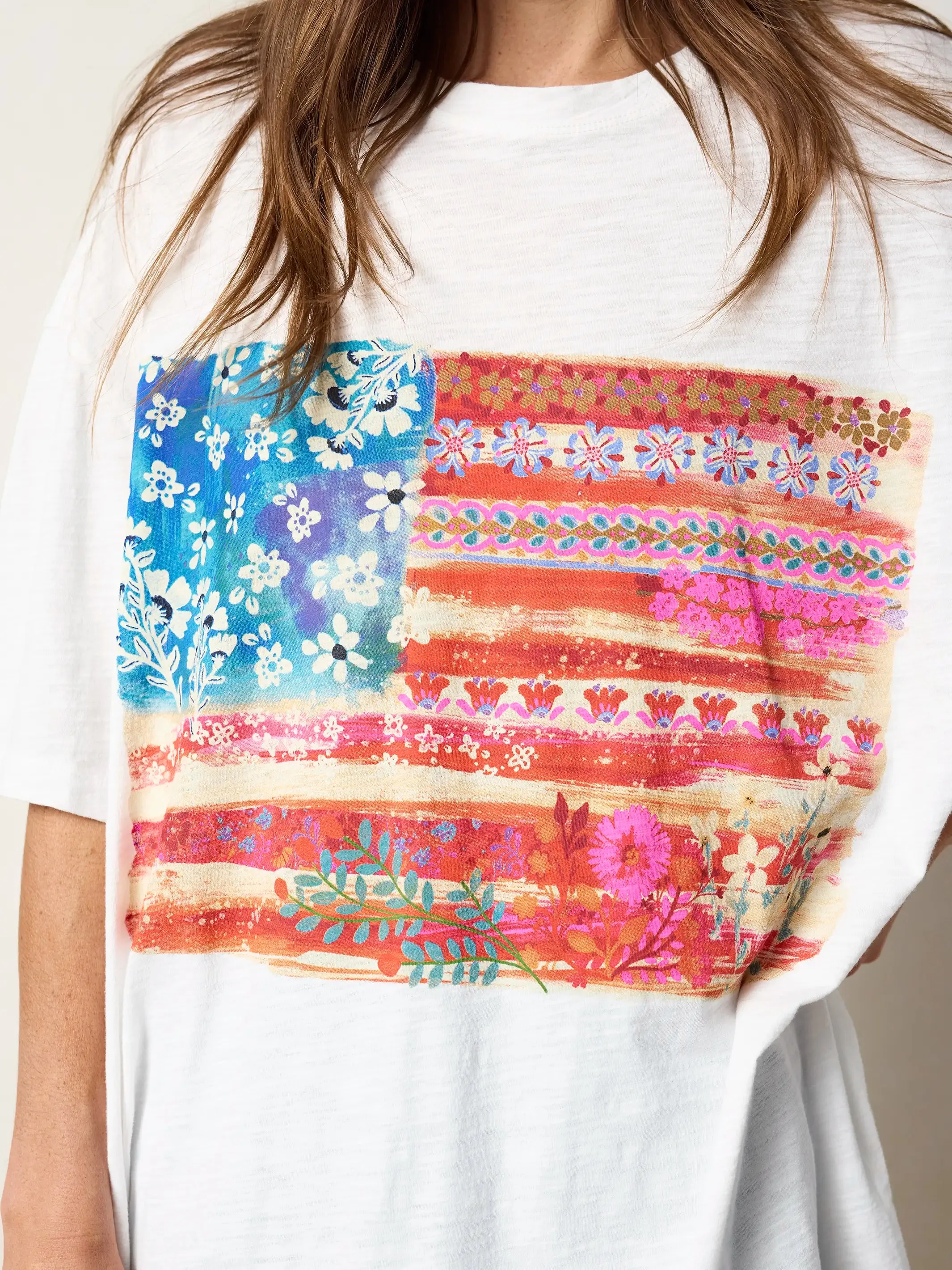 One Size Cotton Easy Tee - American Flag sold by NATURAL LIFE product image thumbnail 2