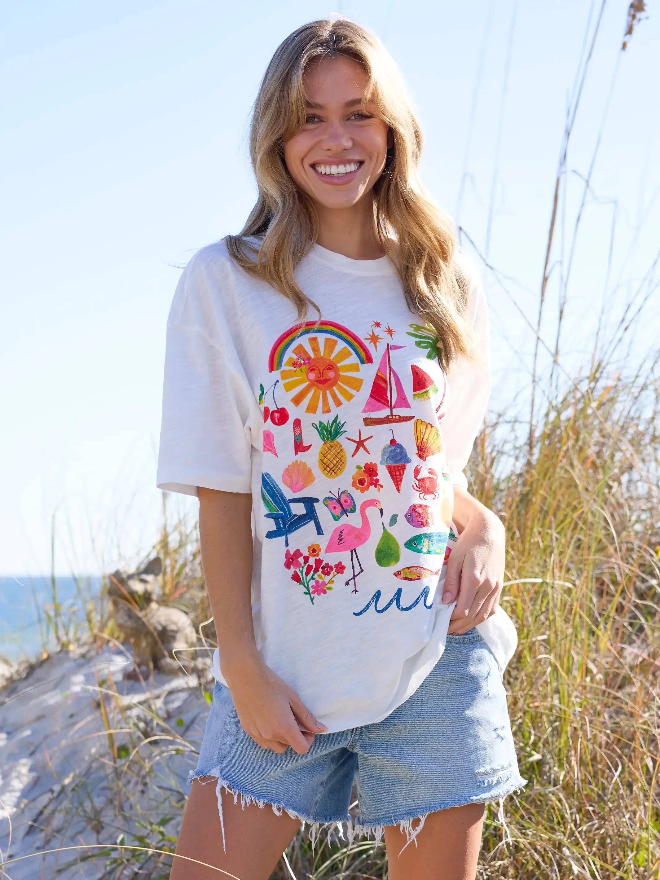 Life Is A Canvas Cotton Tee - Summer Icons sold by NATURAL LIFE product image thumbnail 3