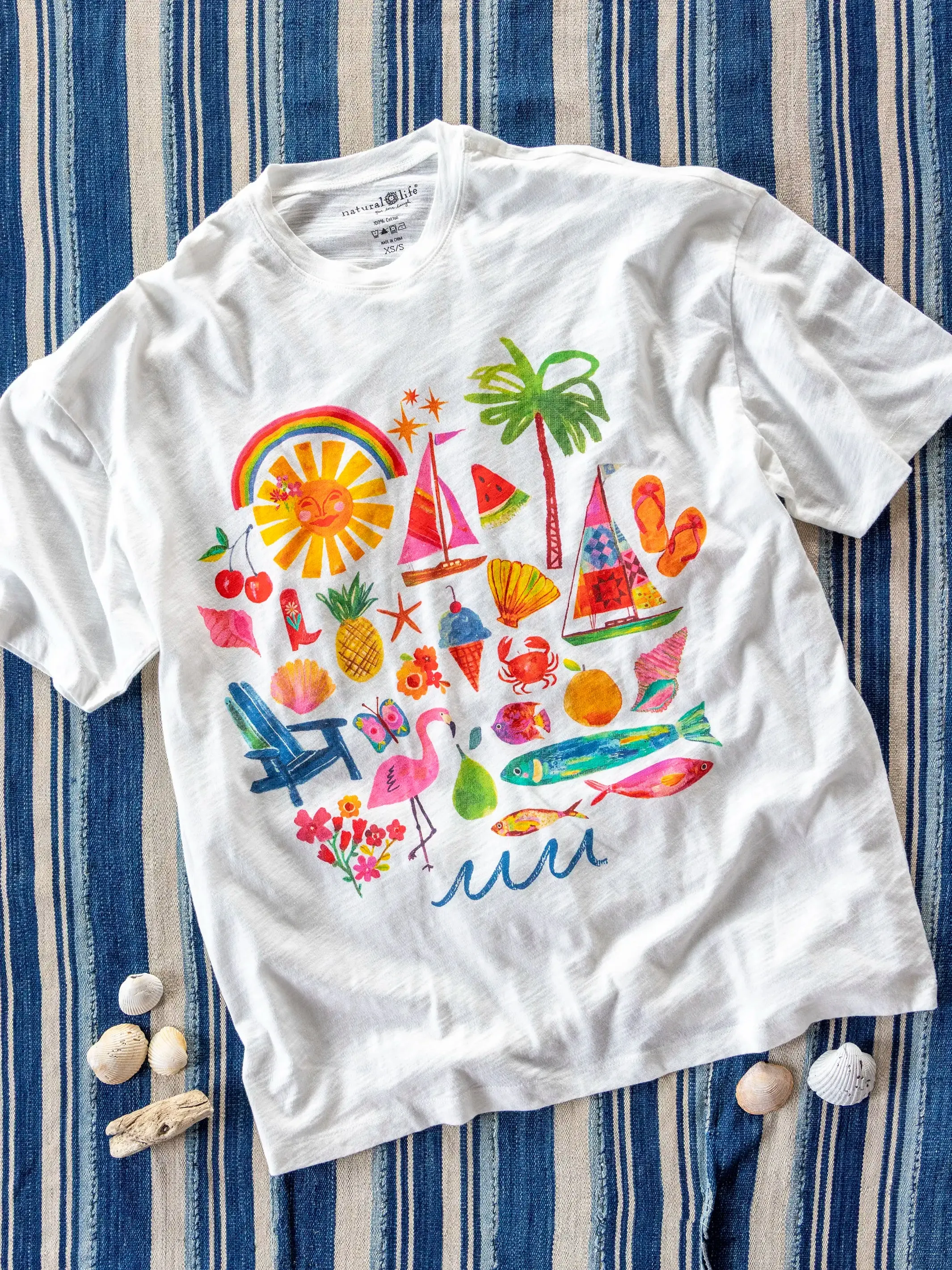 Life Is A Canvas Cotton Tee - Summer Icons sold by NATURAL LIFE product image thumbnail 2
