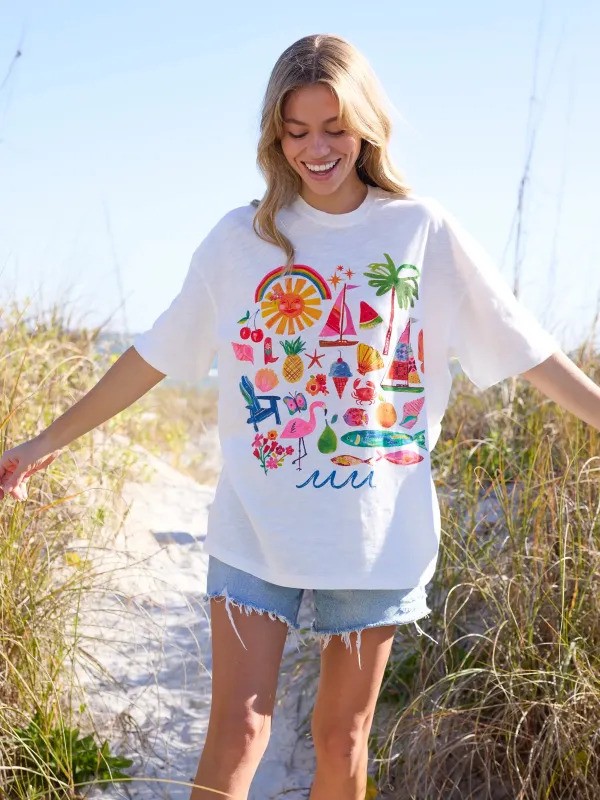 Life Is A Canvas Cotton Tee - Summer Icons made by NATURAL LIFE