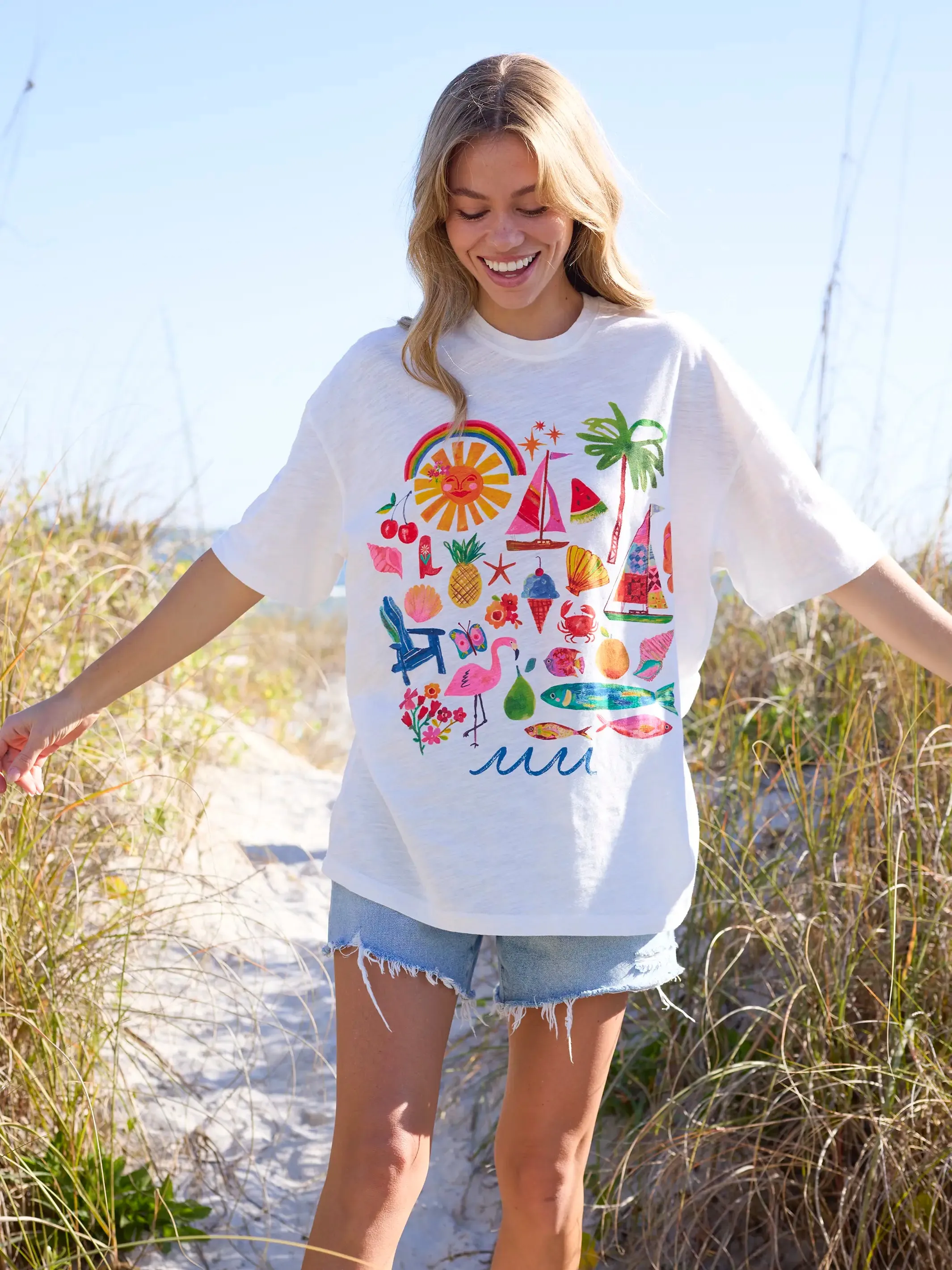 Life Is A Canvas Cotton Tee - Summer Icons sold by NATURAL LIFE